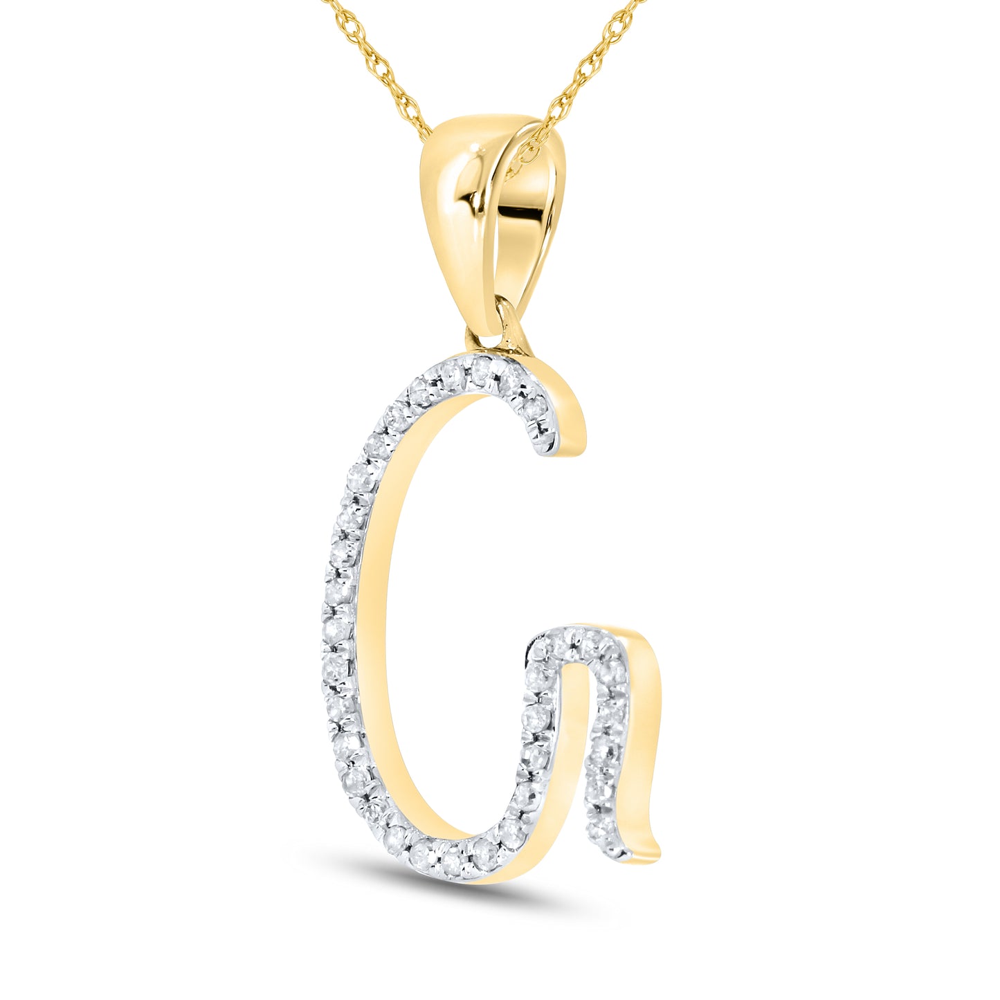 10k Yellow Gold 0.11 ctw Diamond Initial “G”