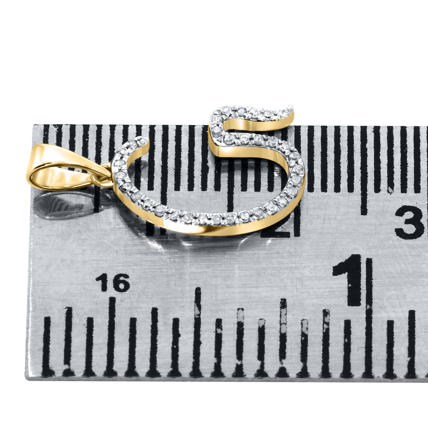 10k Yellow Gold 0.11 ctw Diamond Initial “G”