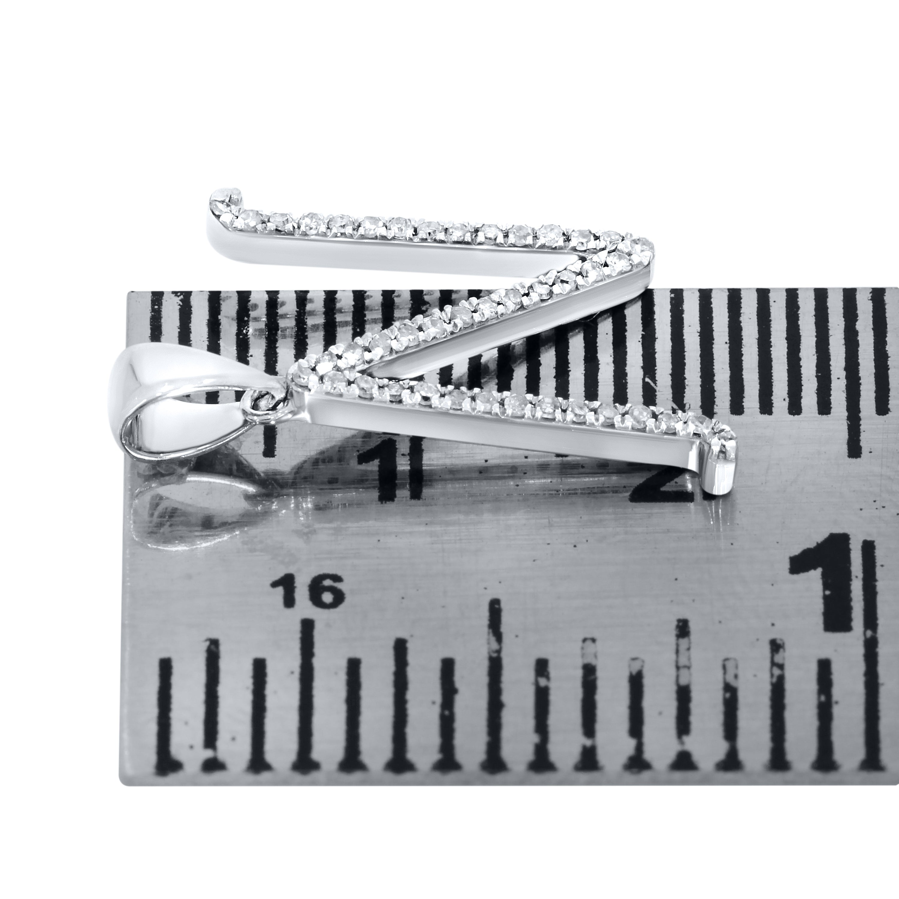 10KT White Gold 0.13 CTW DIAMOND INITIAL N
