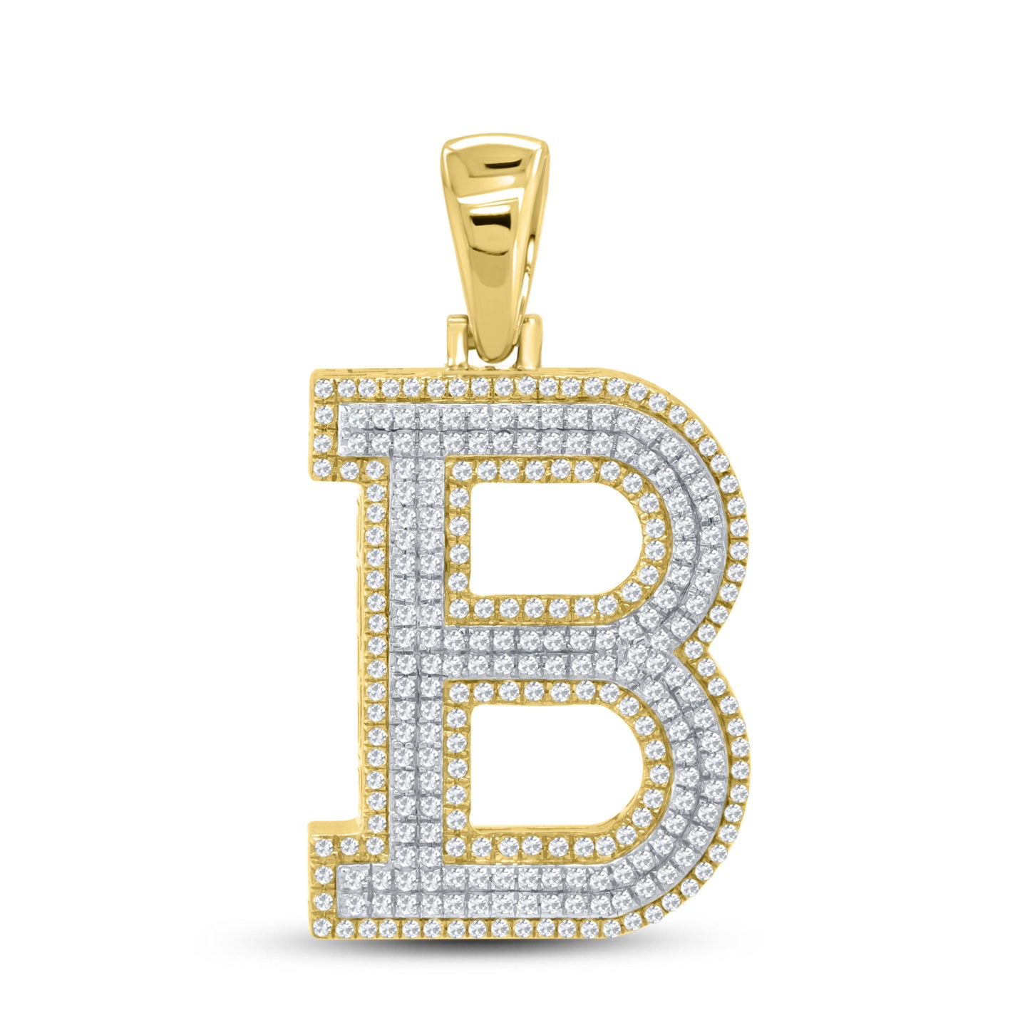 10K YELLOW GOLD 0.77 CTW  DIAMOND INITIAL  B