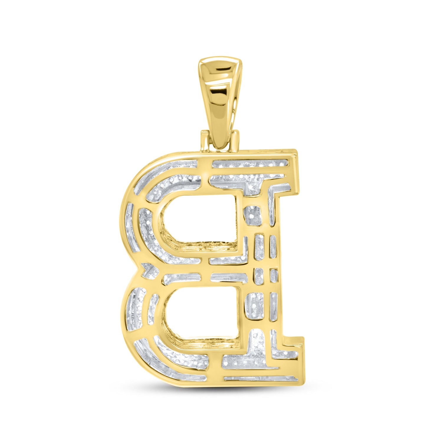 10K YELLOW GOLD 0.77 CTW  DIAMOND INITIAL  B