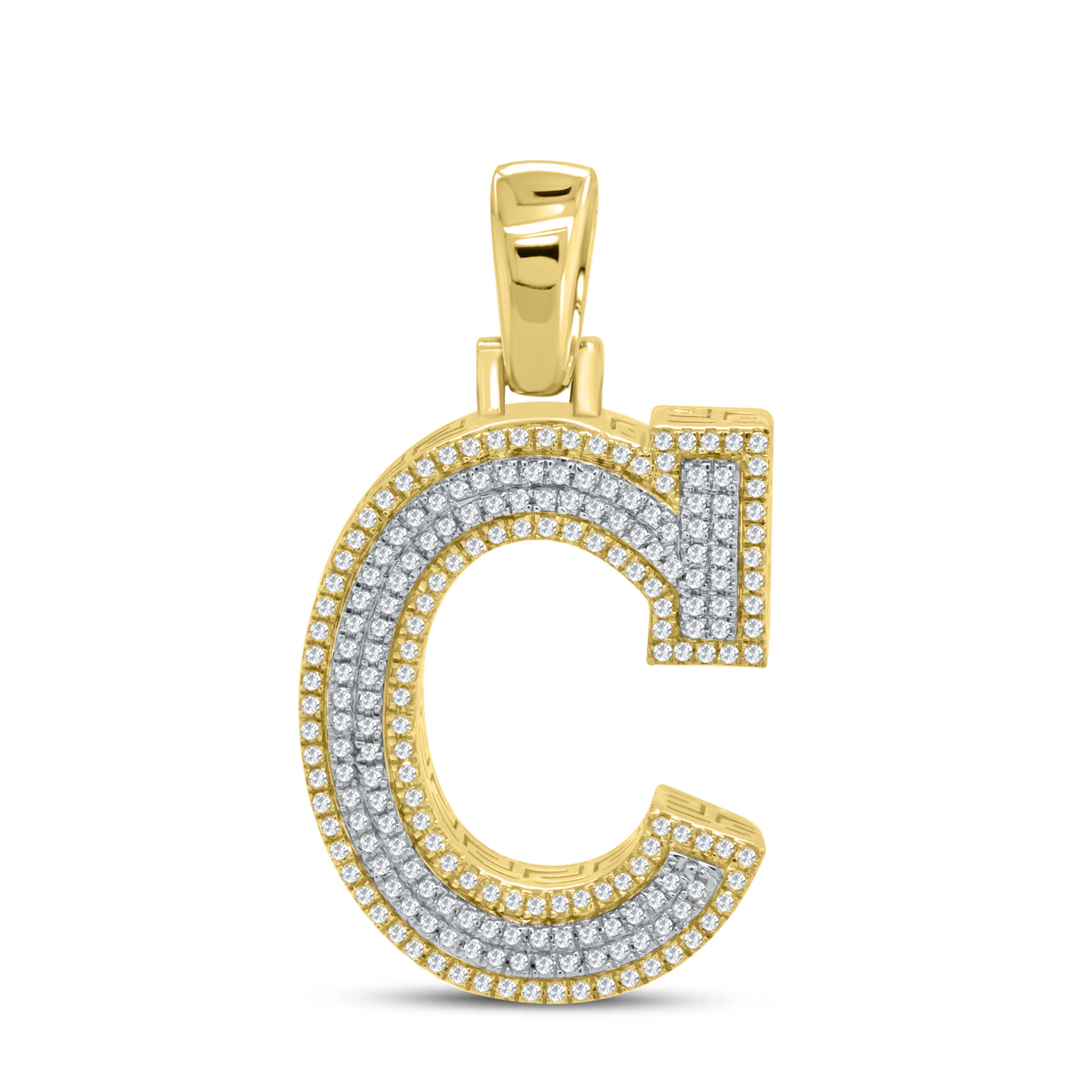 10K YELLOW GOLD 0.59 CTW DIAMOND INITIALS C