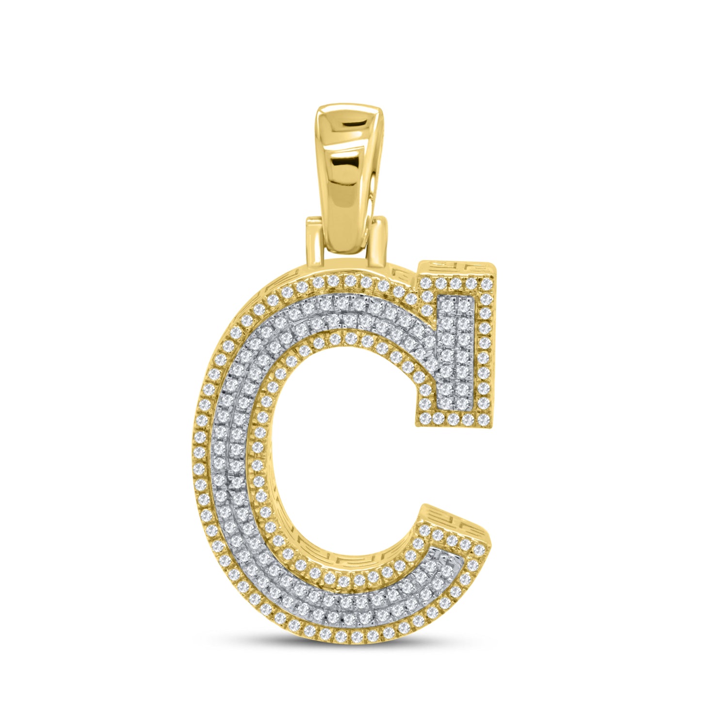 10K YELLOW GOLD 0.59 CTW DIAMOND INITIALS C