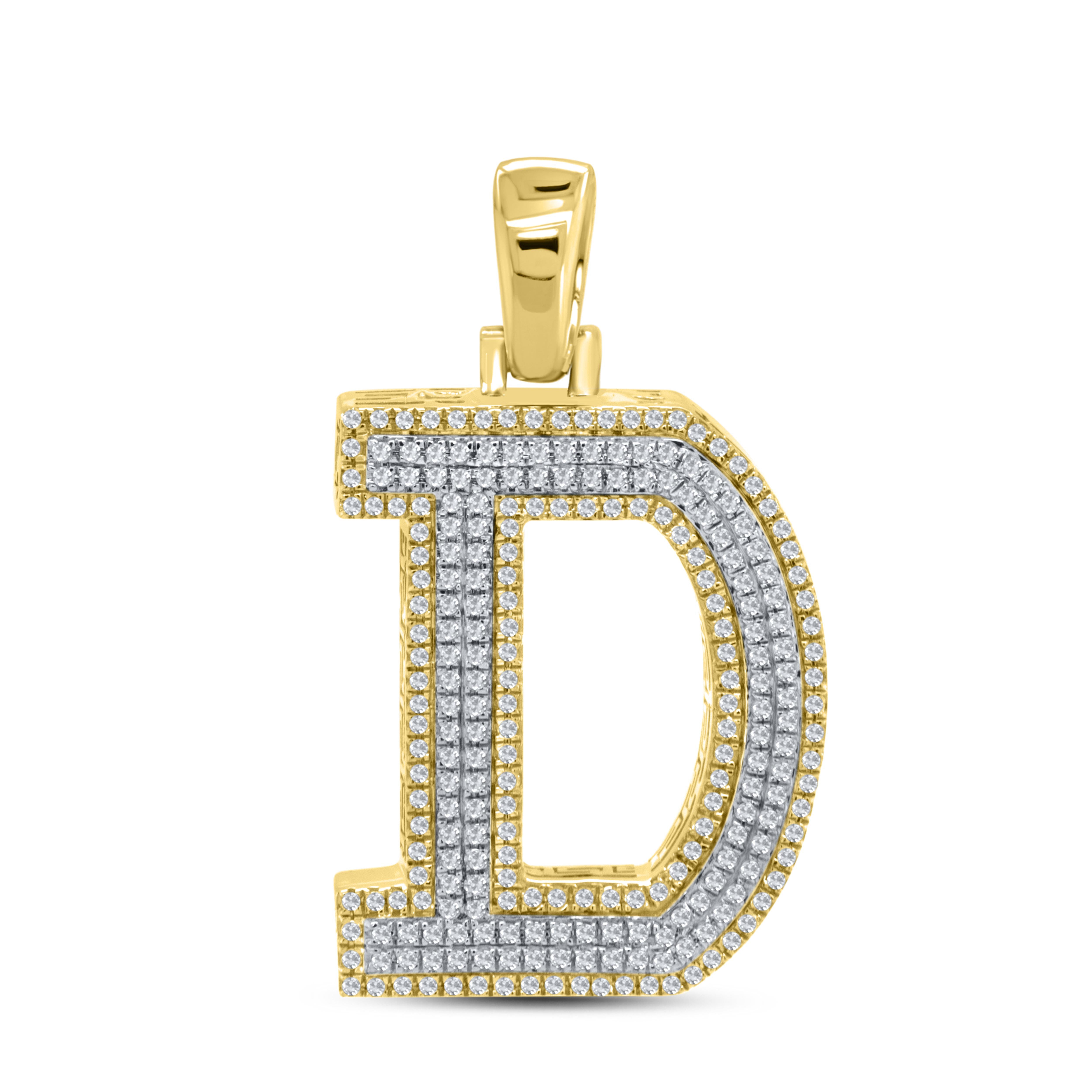 10K YELLOW GOLD 0.77 CTW DIAMOND INITIAL D