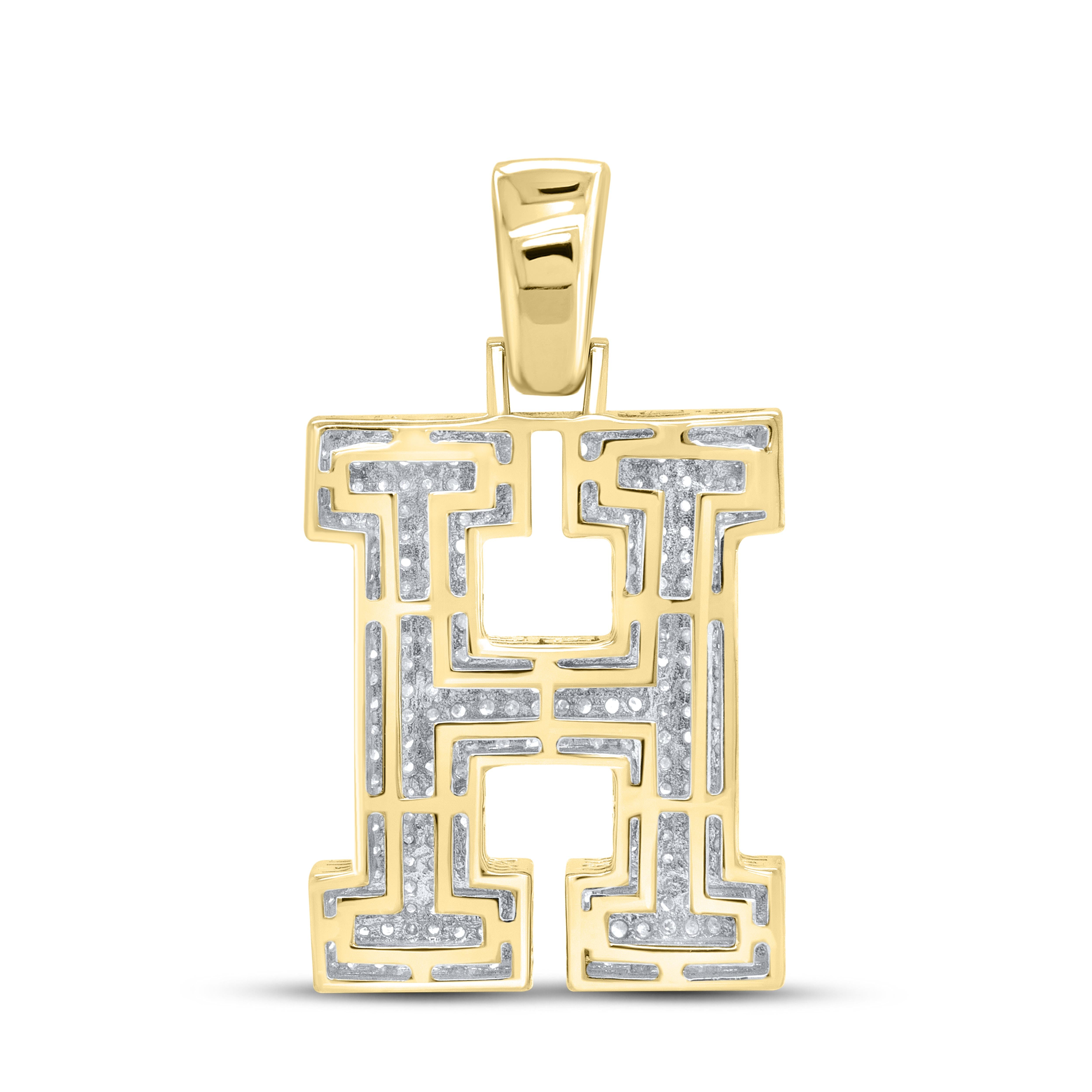 10K YELLOW GOLD 0.71 CTW DIAMOND INITIAL H