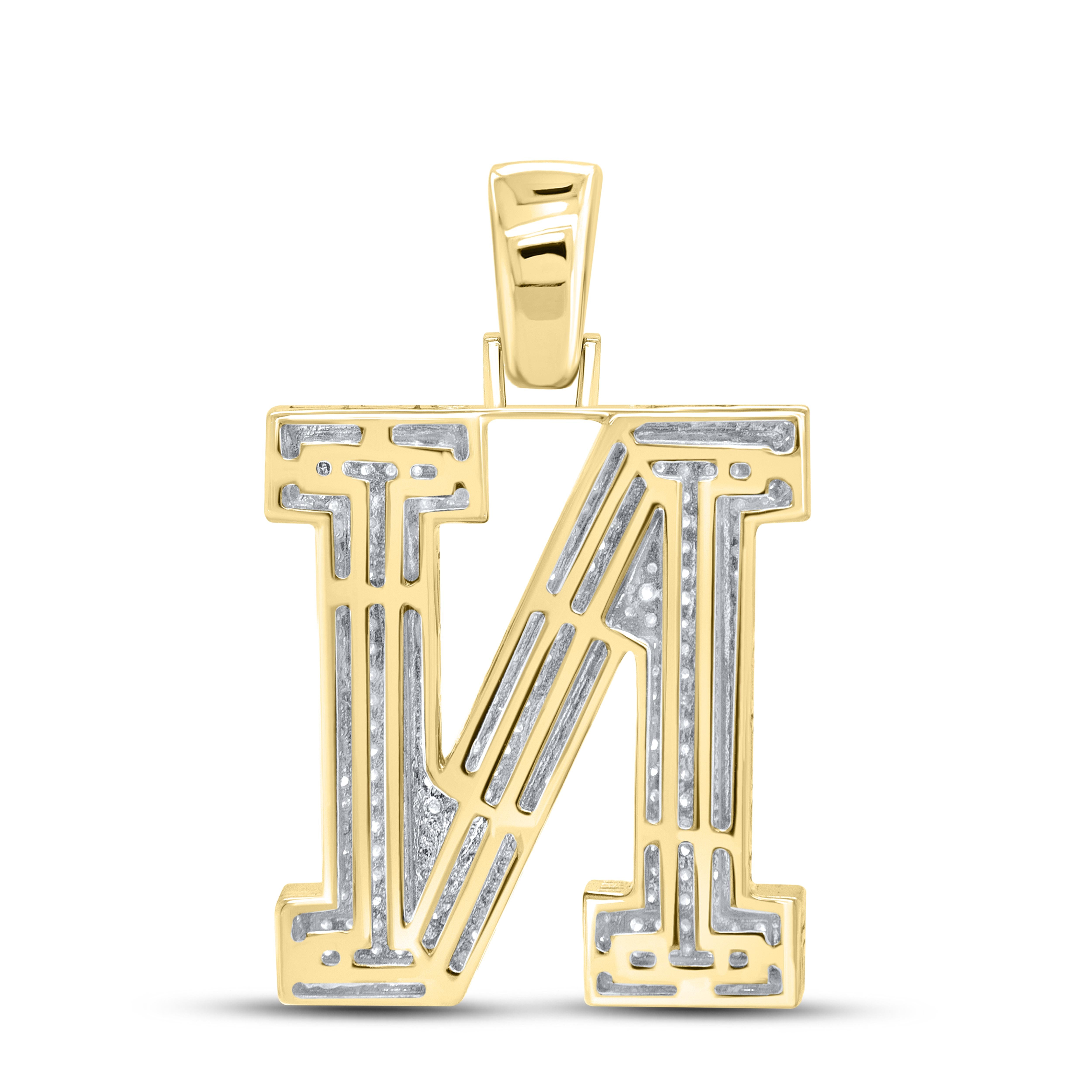 10KT YELLOW GOLD 0.93CTW DIAMOND INITIAL ‘N’