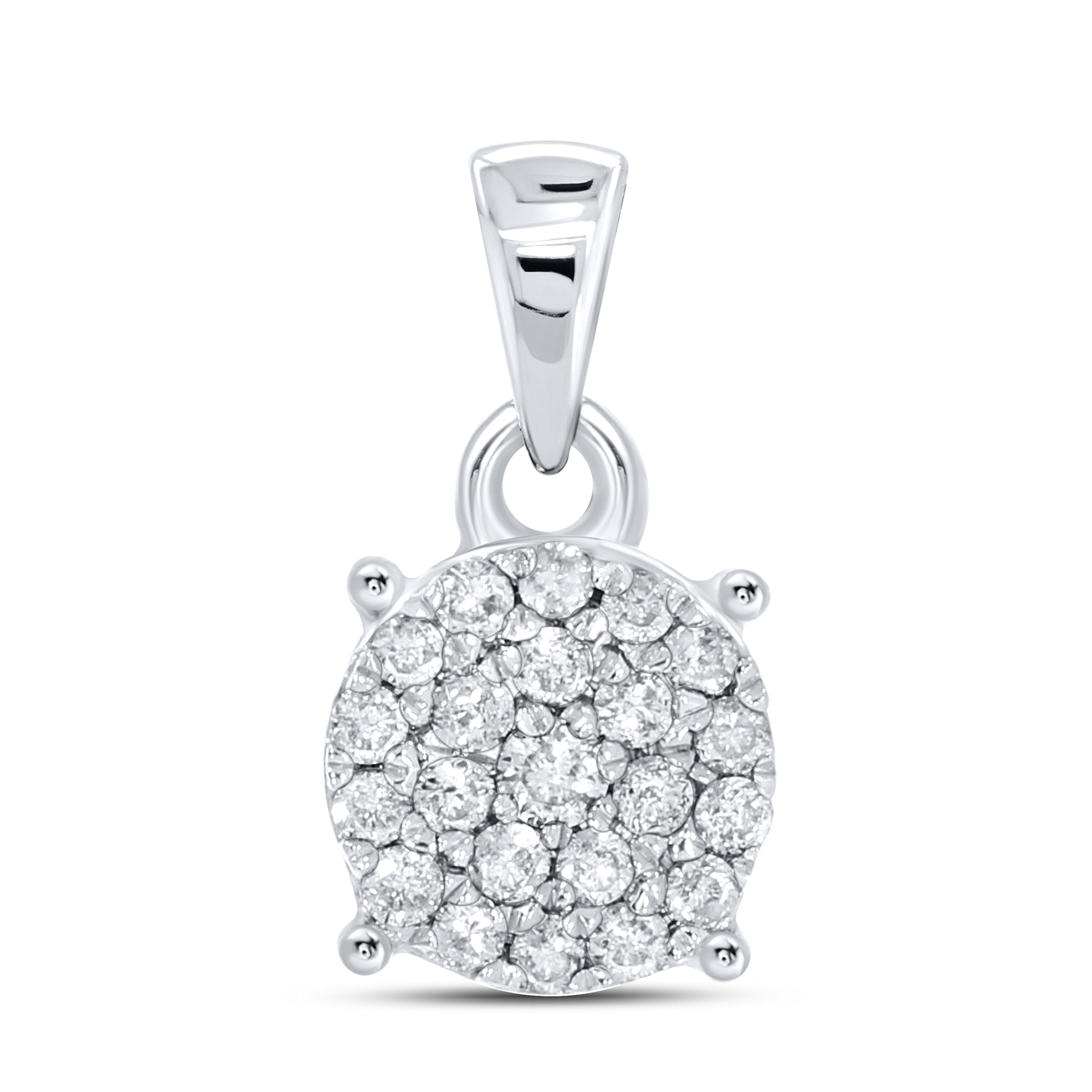 10K WHITE GOLD 0.15 CTW DIAMOND PENDANT