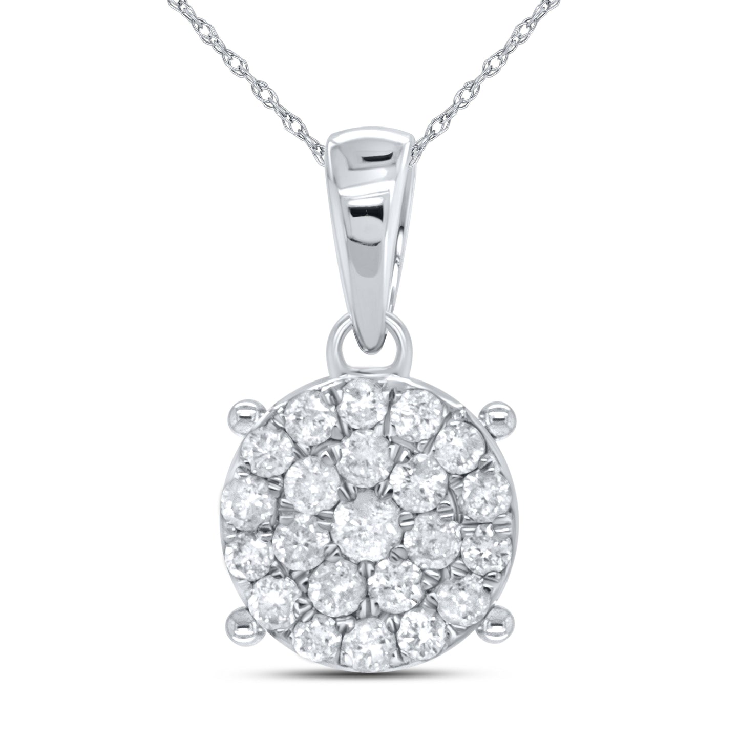 10KT WHITE GOLD 1/4 CTW DIAMOND PENDANT