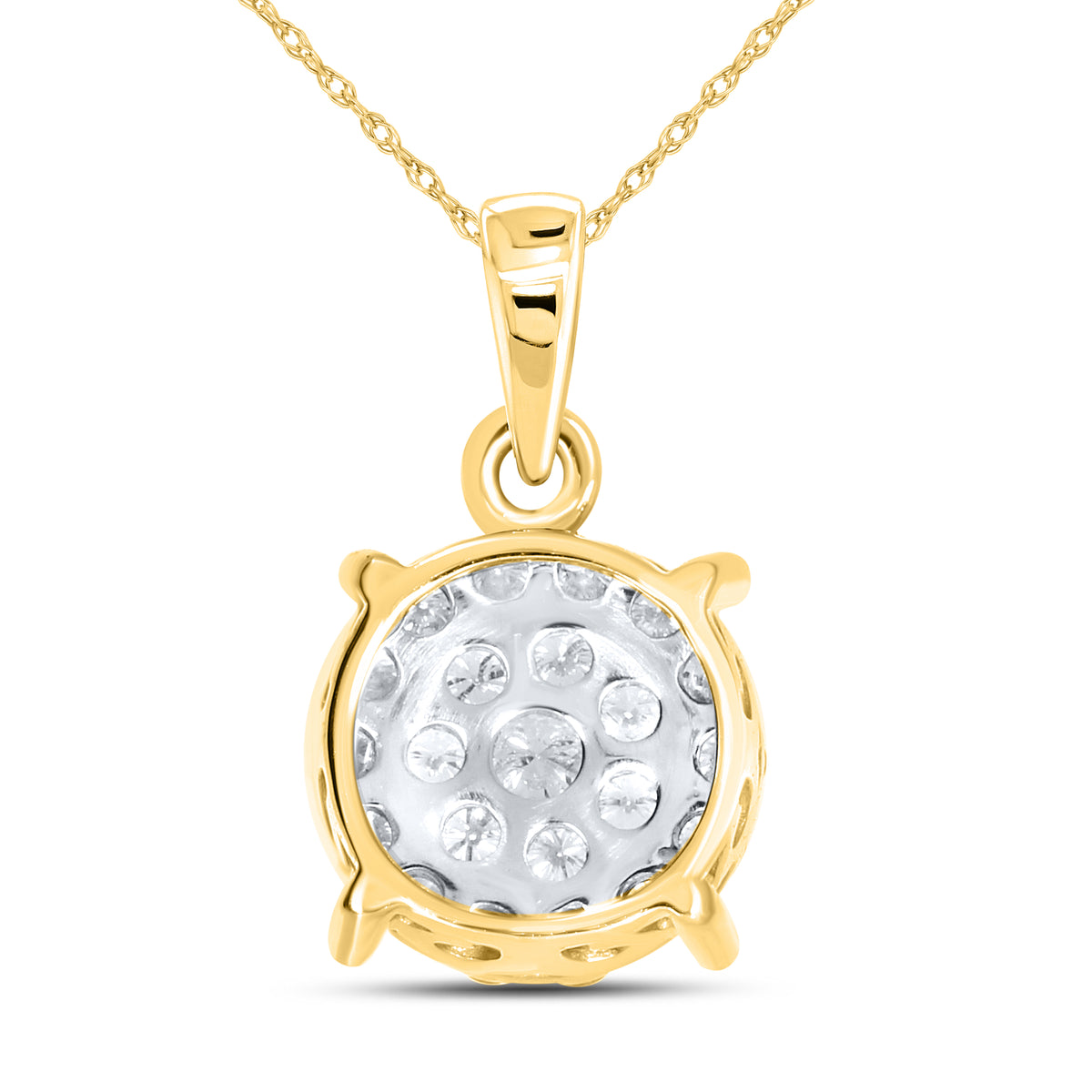 10KT YELLOW 0.45 CTW DIAMOND PENDANT