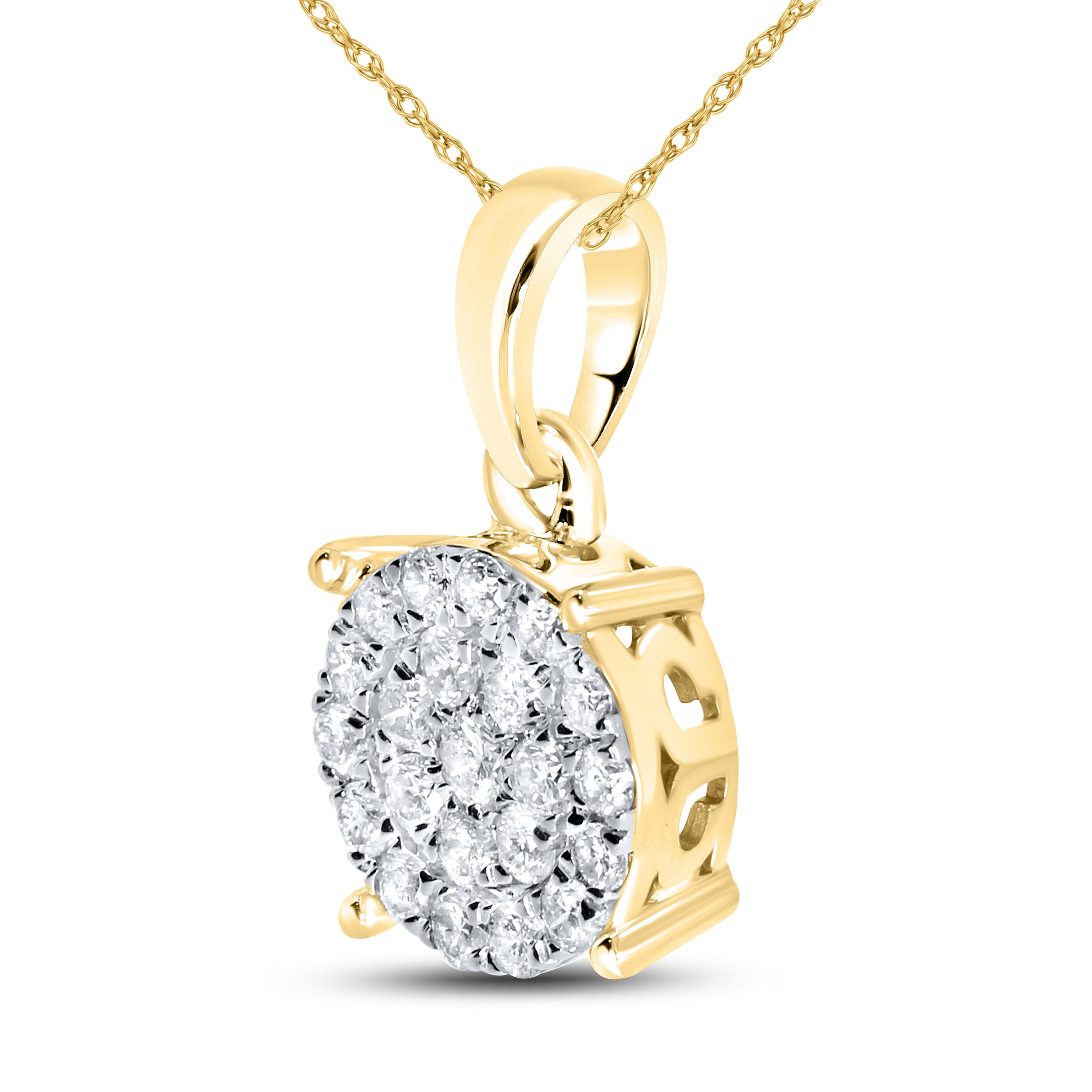 10KT YELLOW 0.45 CTW DIAMOND PENDANT