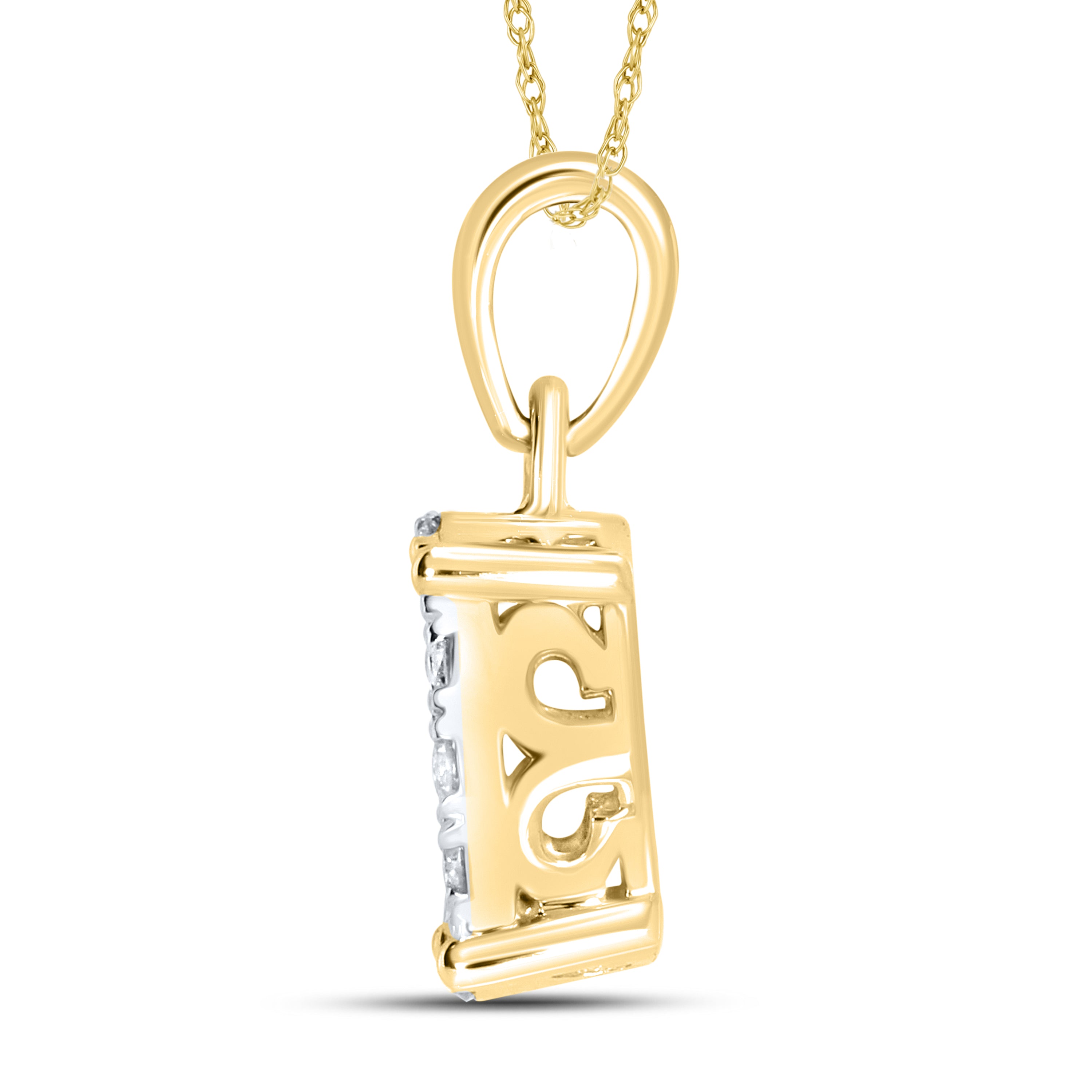10KT YELLOW 0.45 CTW DIAMOND PENDANT