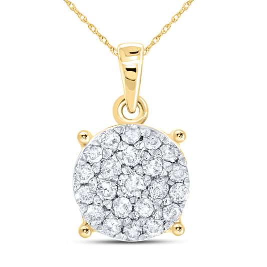 10KT YELLOW 0.45 CTW DIAMOND PENDANT
