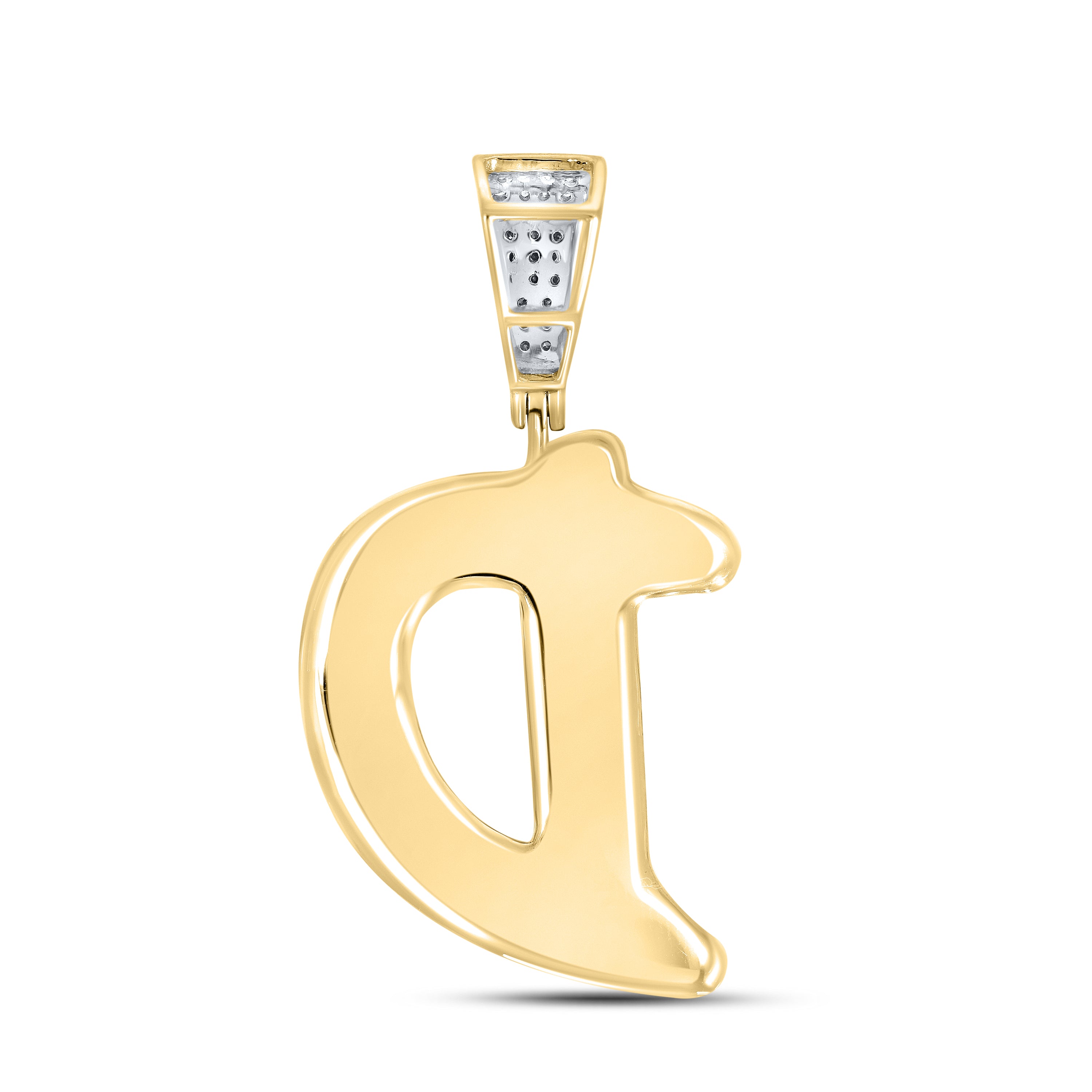 10k Yellow Gold 0.87 ctw diamond initial “D”