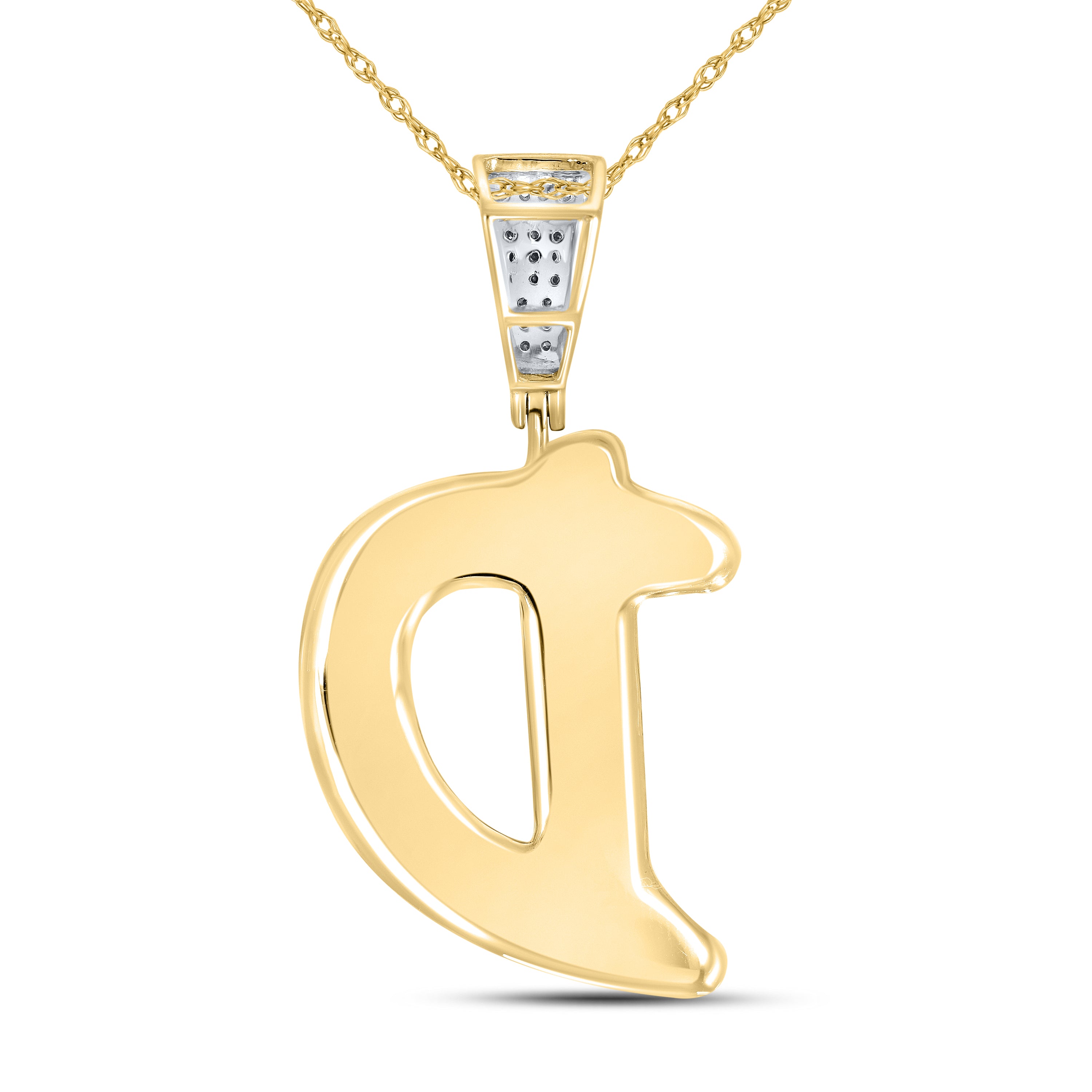 10k Yellow Gold 0.87 ctw diamond initial “D”