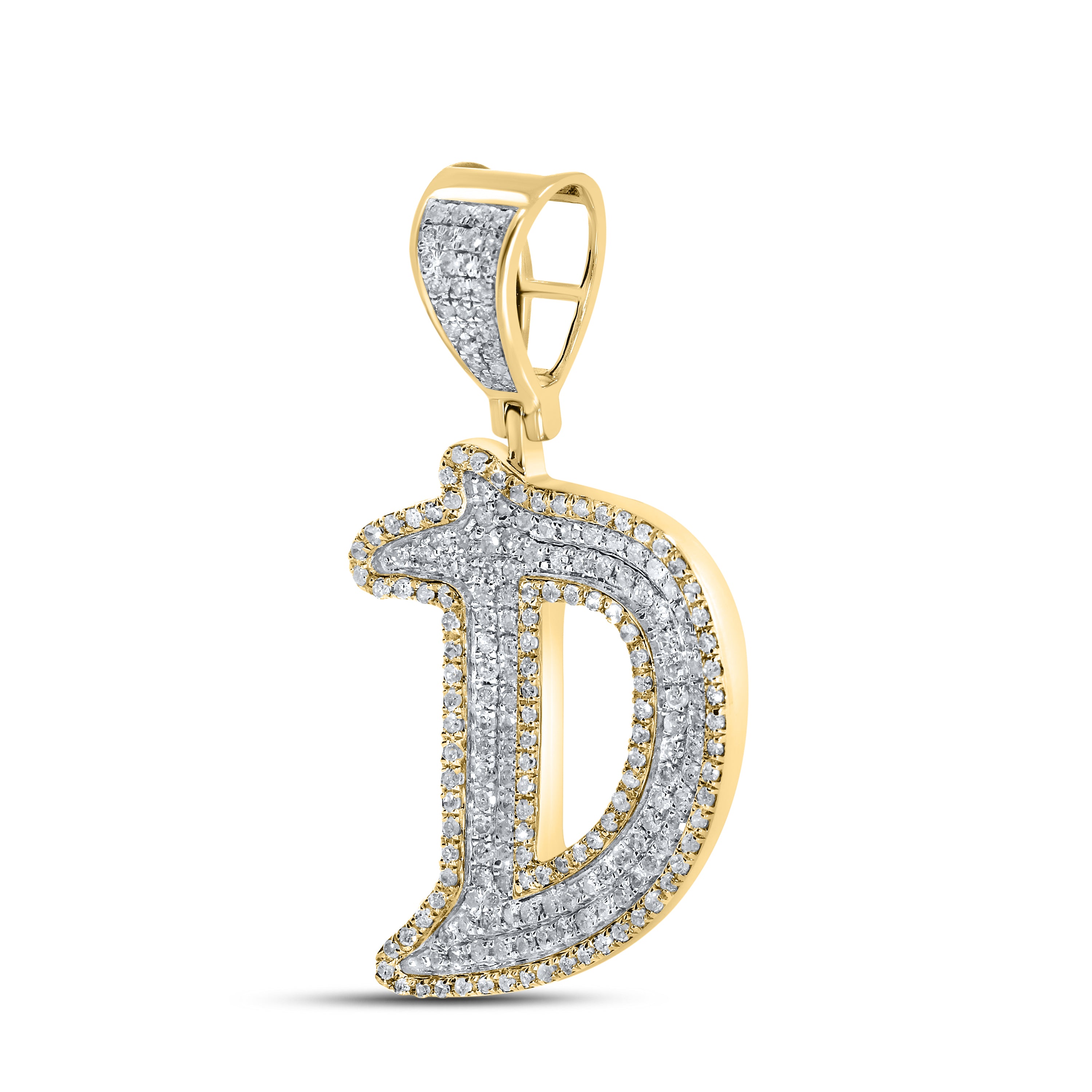 10k Yellow Gold 0.87 ctw diamond initial “D”
