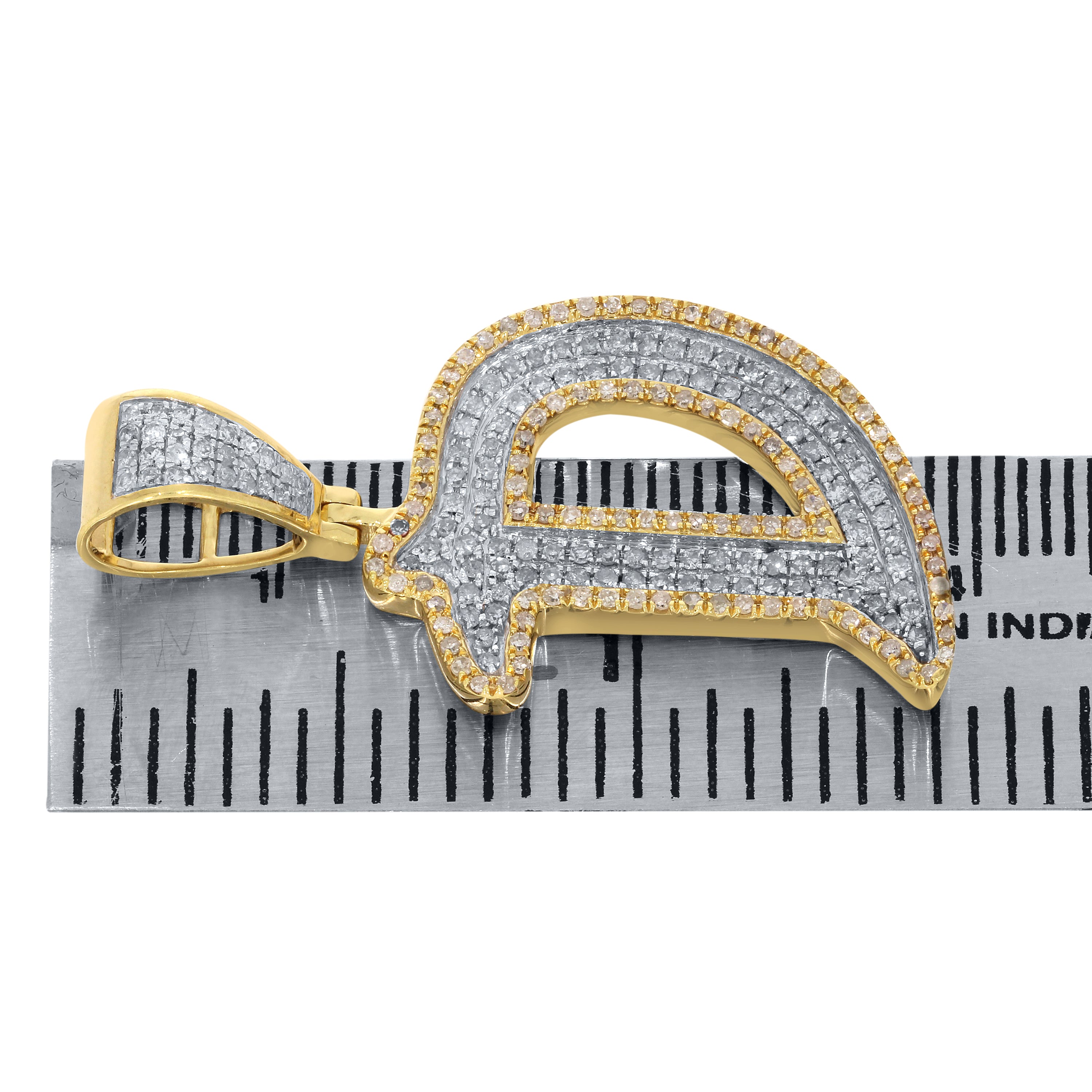 10k Yellow Gold 0.87 ctw diamond initial “D”