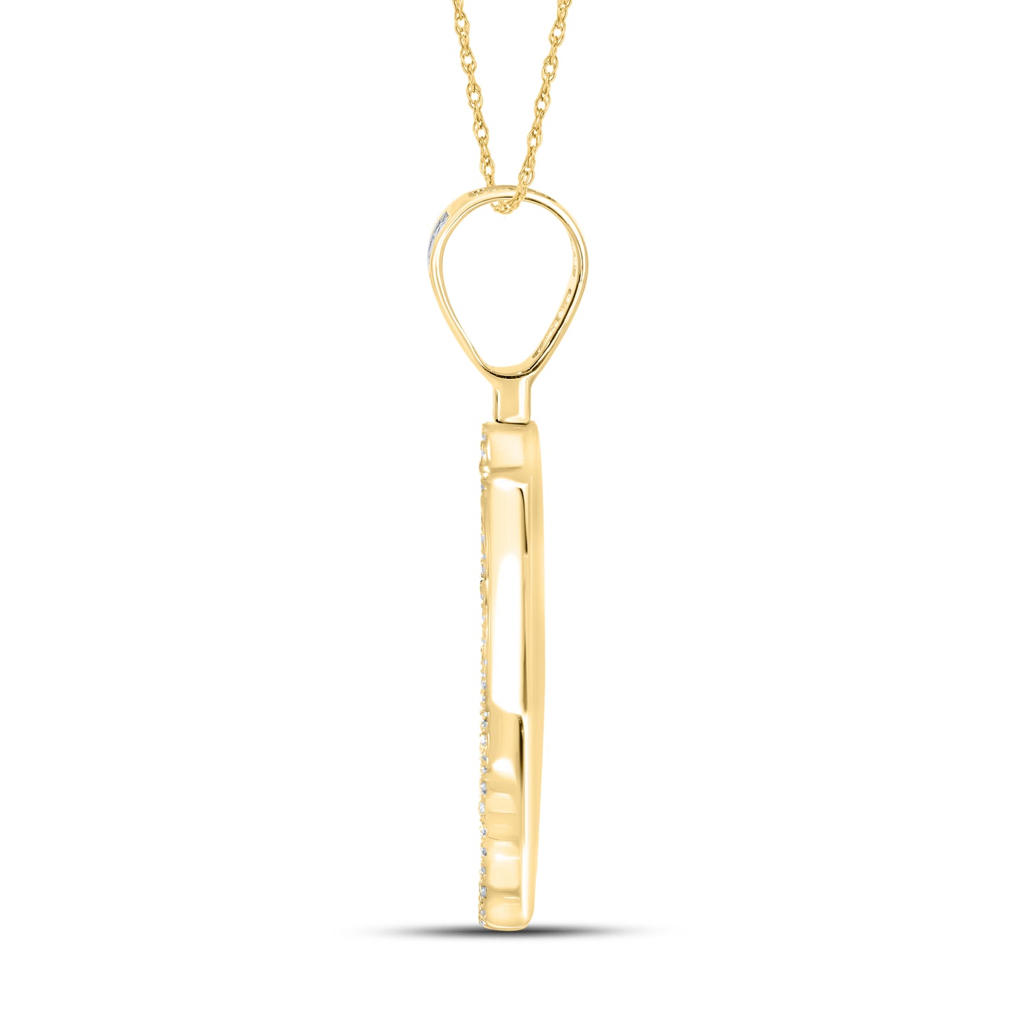 10k Yellow Gold 0.87 ctw diamond initial “D”