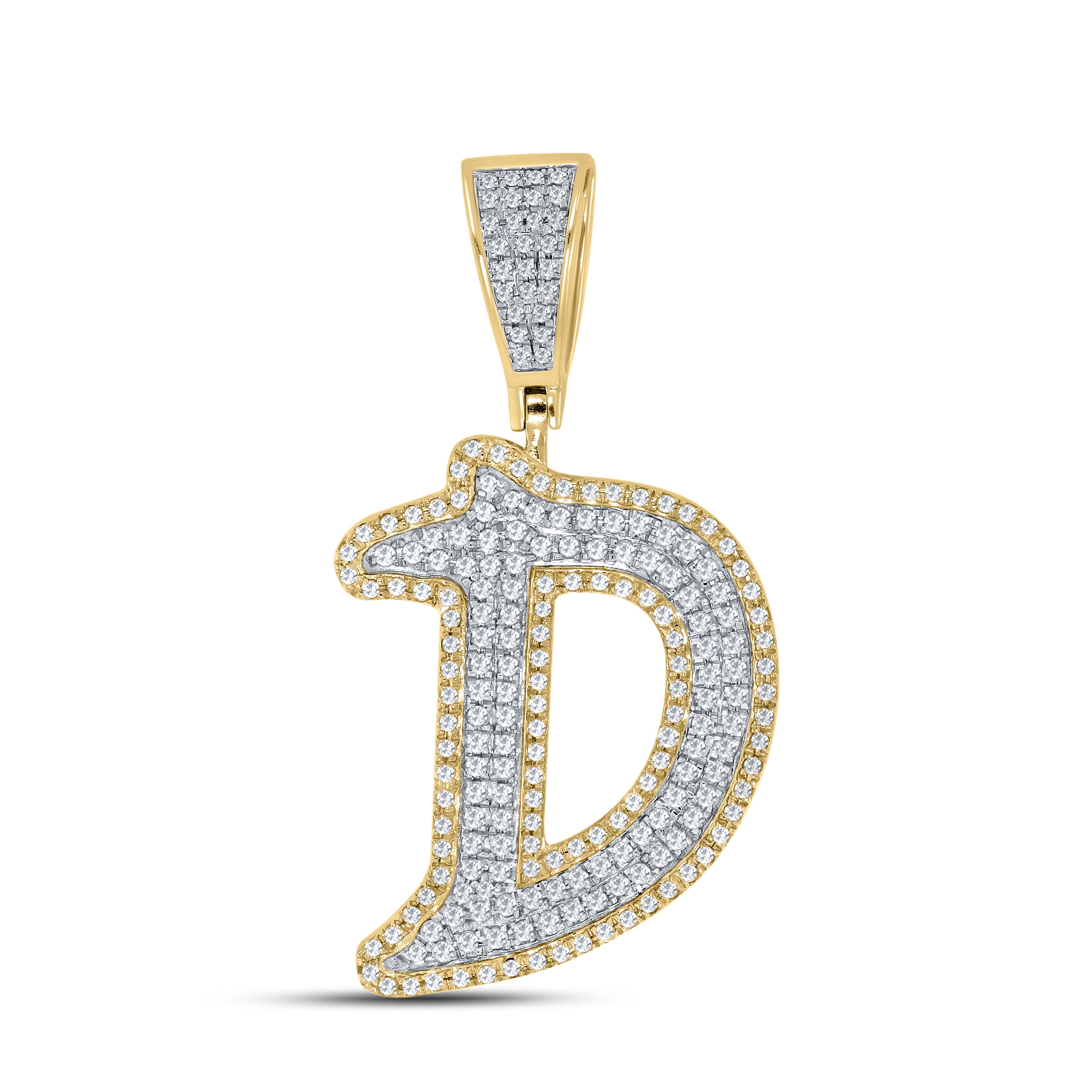 10k Yellow Gold 0.87 ctw diamond initial “D”