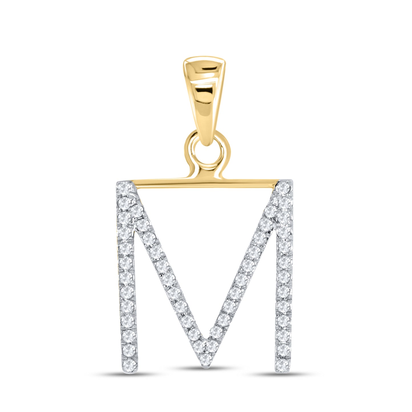 10k Yellow Gold 0.17 CTW Diamond Initial “M”