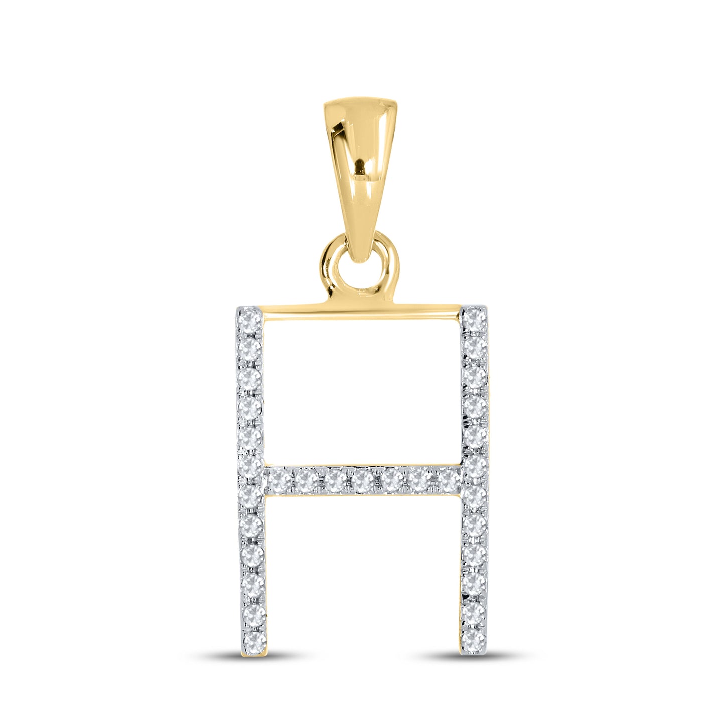 10k Yellow Gold Diamond initial H