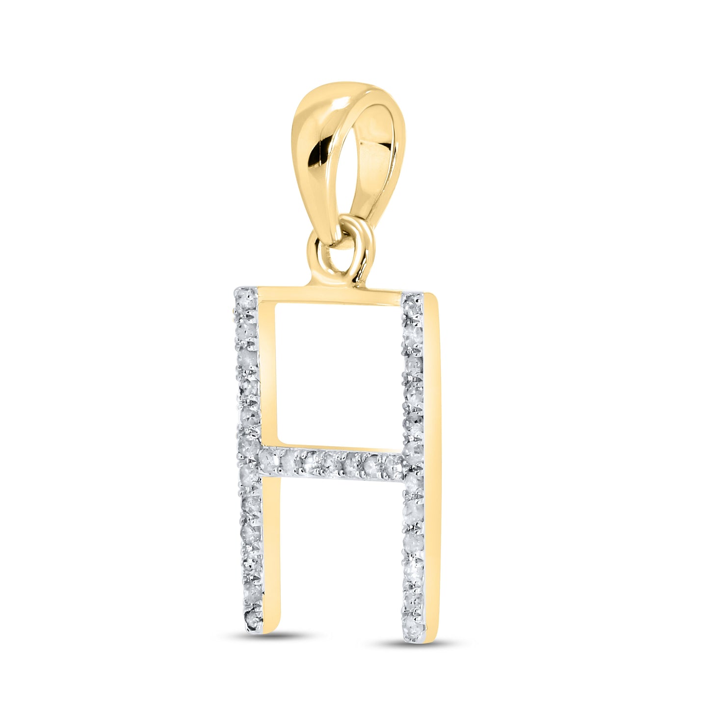 10k Yellow Gold Diamond initial H