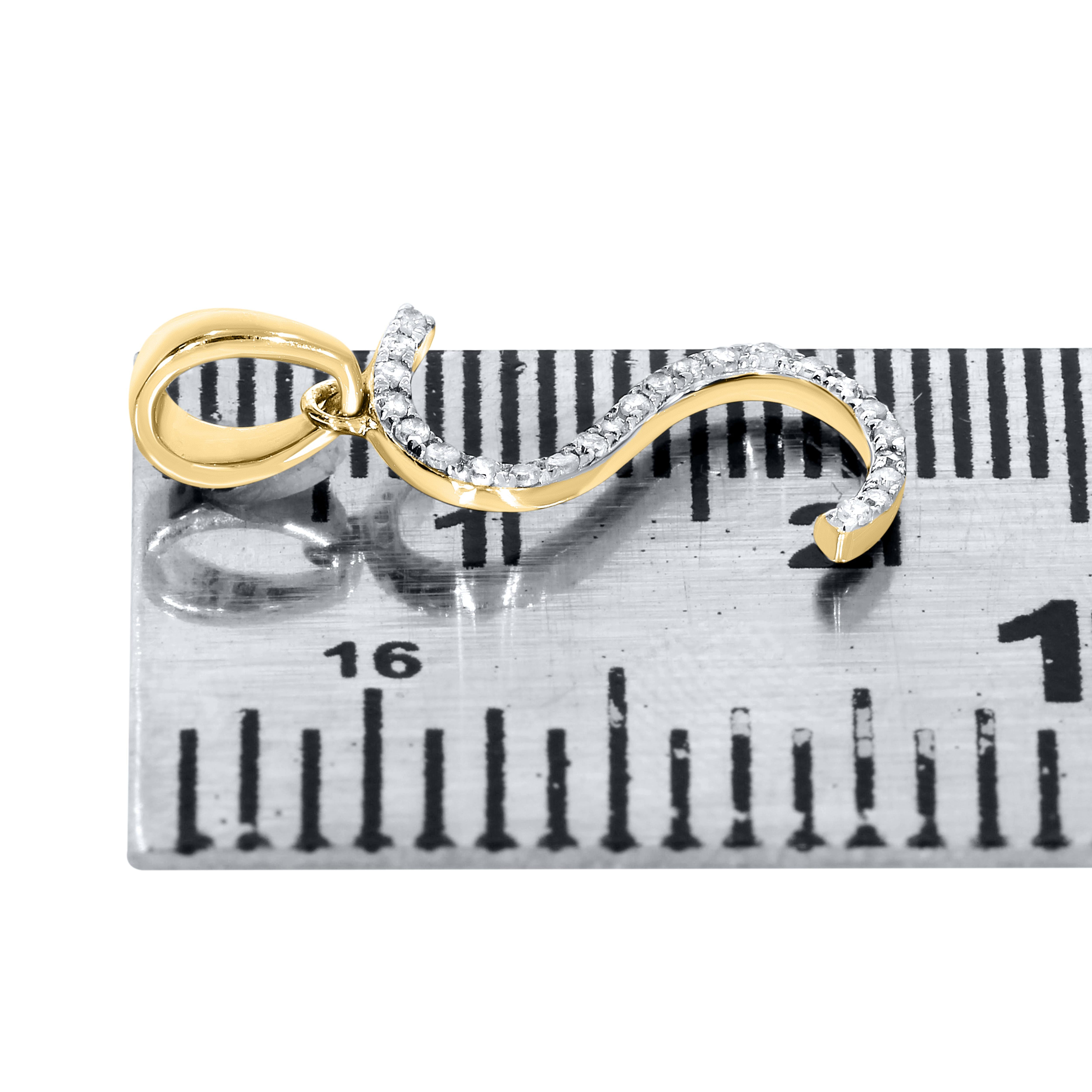 10k Yellow Gold 0.08ctw diamond initial  S