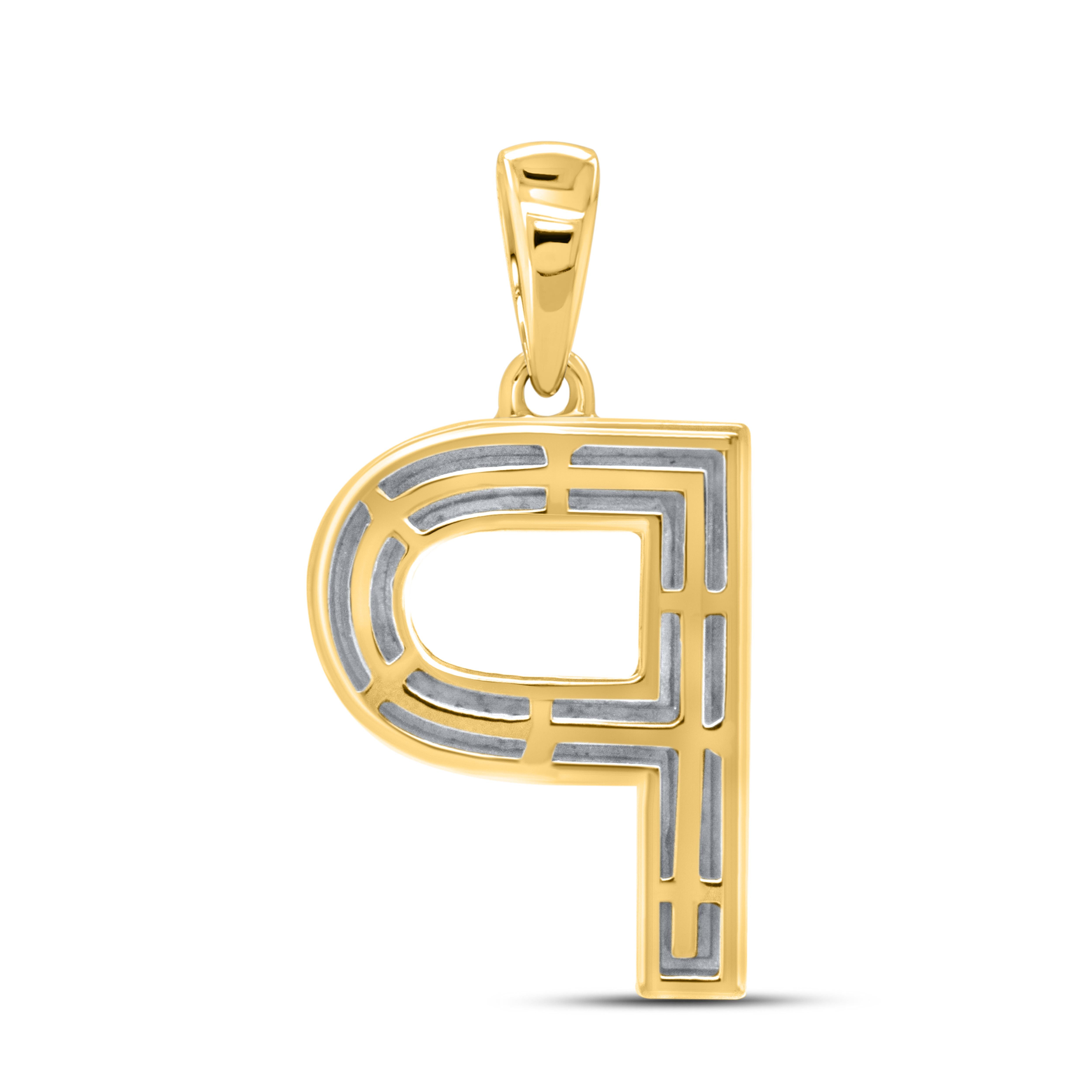 10KT YELLOW GOLD 0.34 CTW DIAMOND INITIAL P