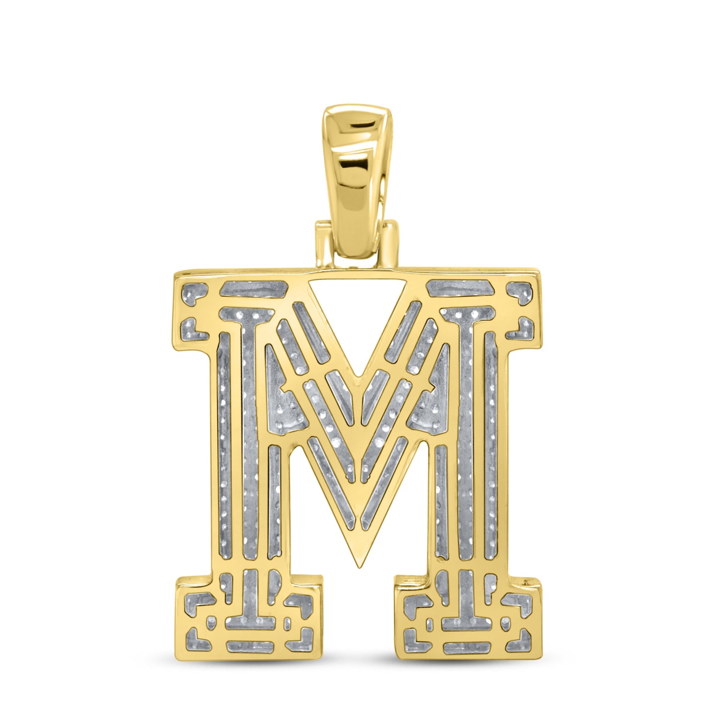 10k Yellow Gold 0.92ctw diamond initial “M”