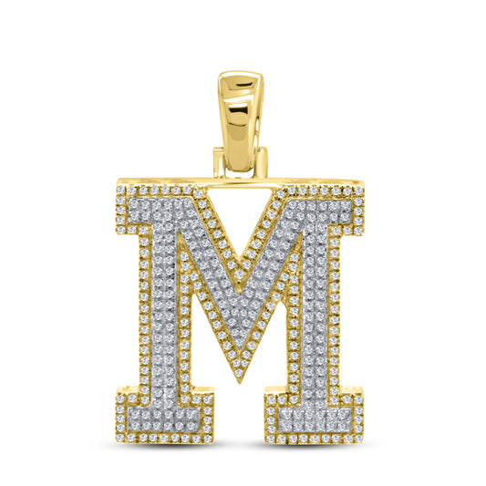 10k Yellow Gold 0.92ctw diamond initial “M”