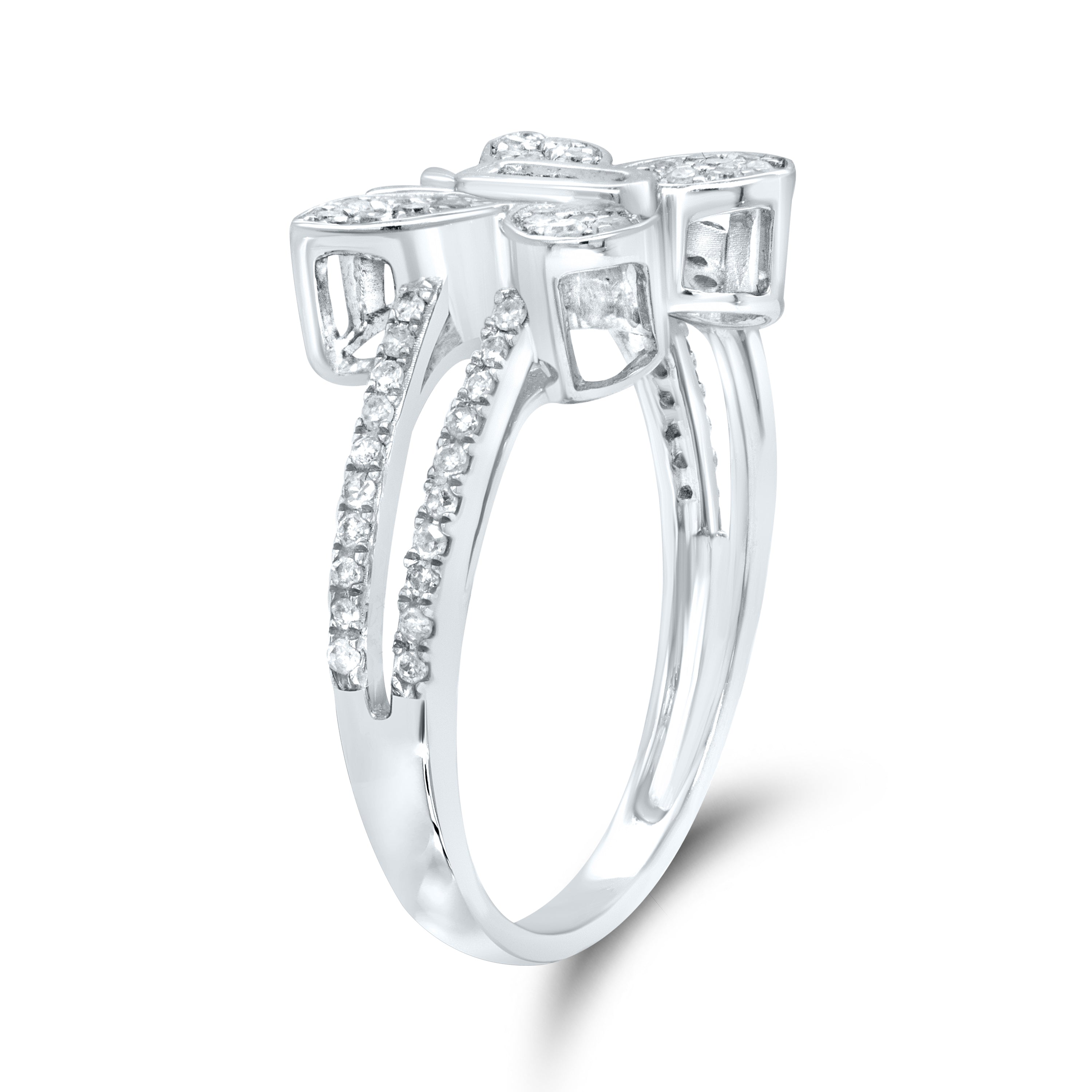 10kt white gold 0.15 ctw diamond butterfly ring