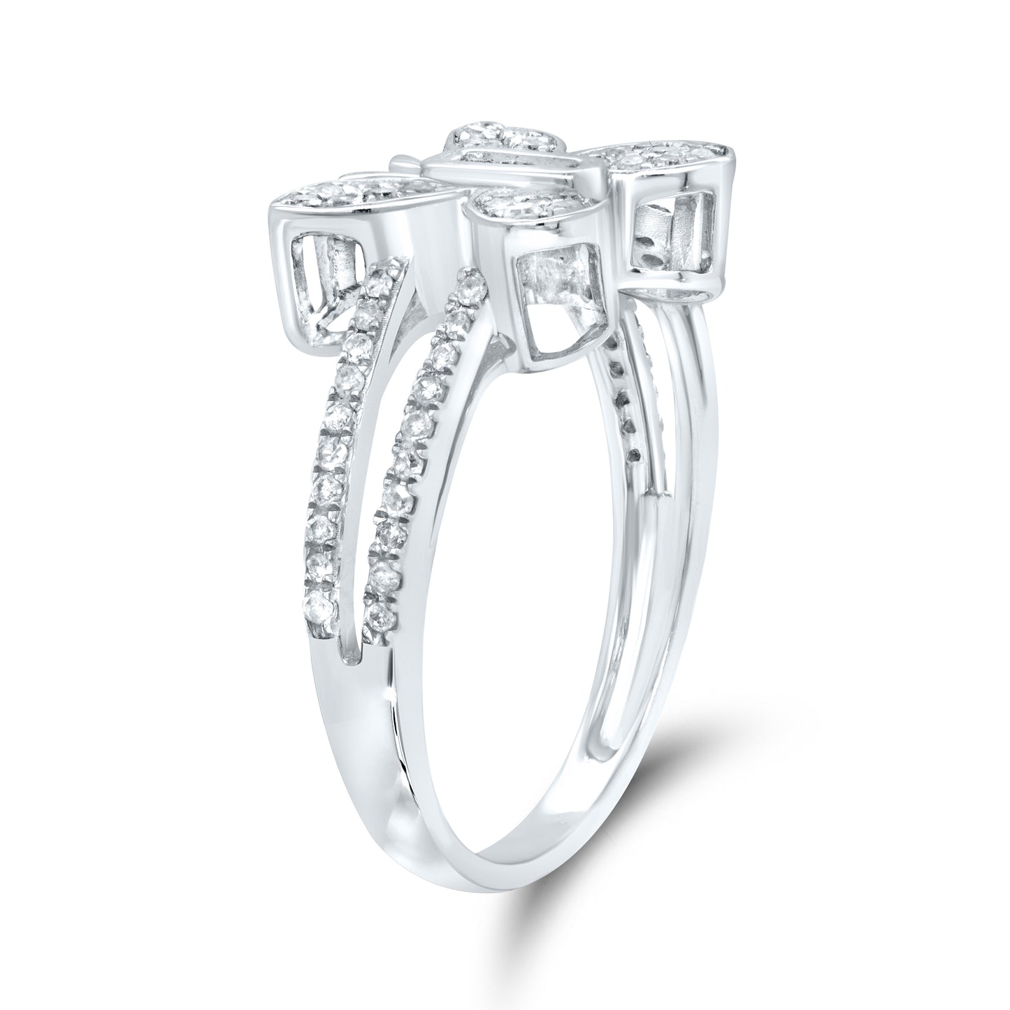 10kt white gold 0.15 ctw diamond butterfly ring