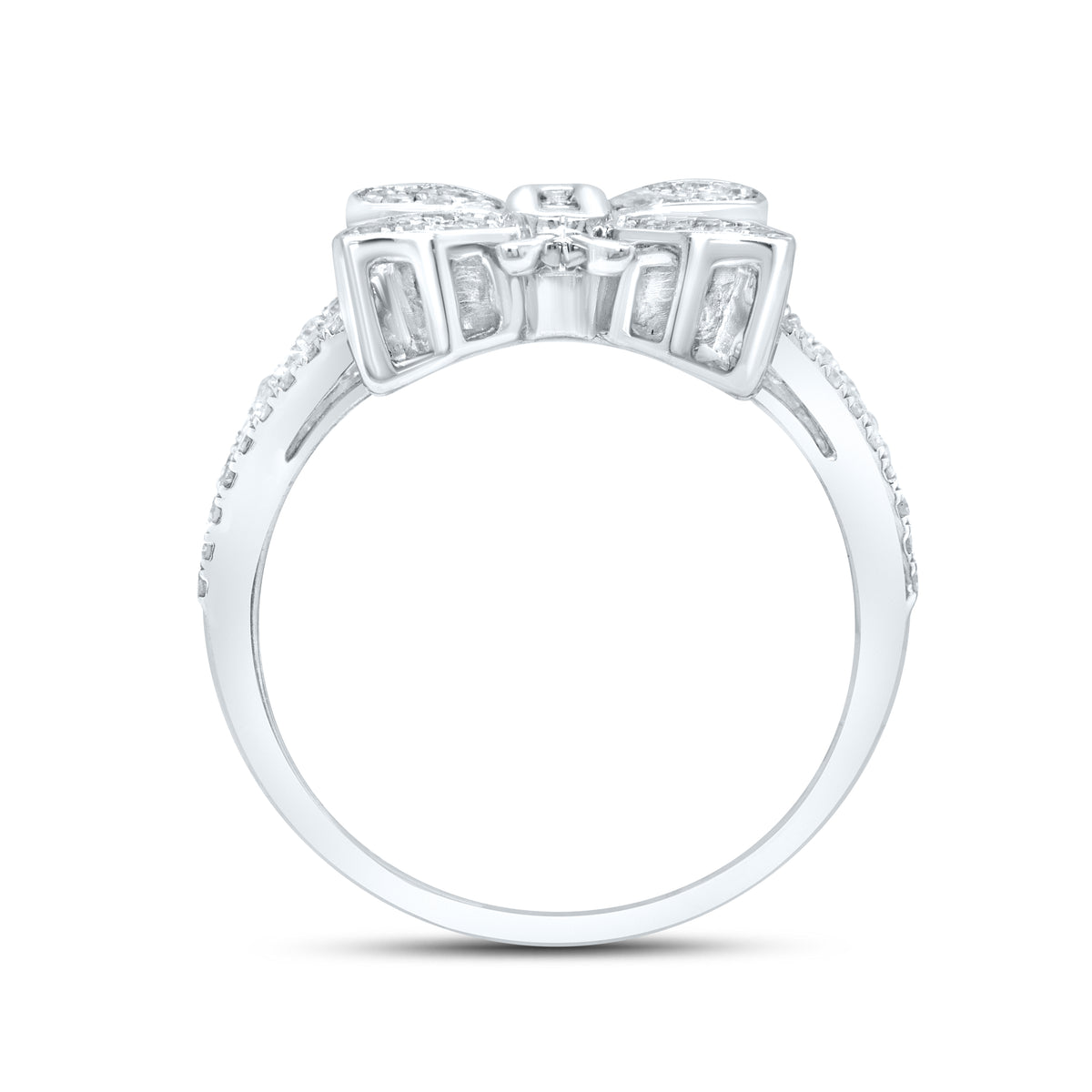 10kt white gold 0.15 ctw diamond butterfly ring
