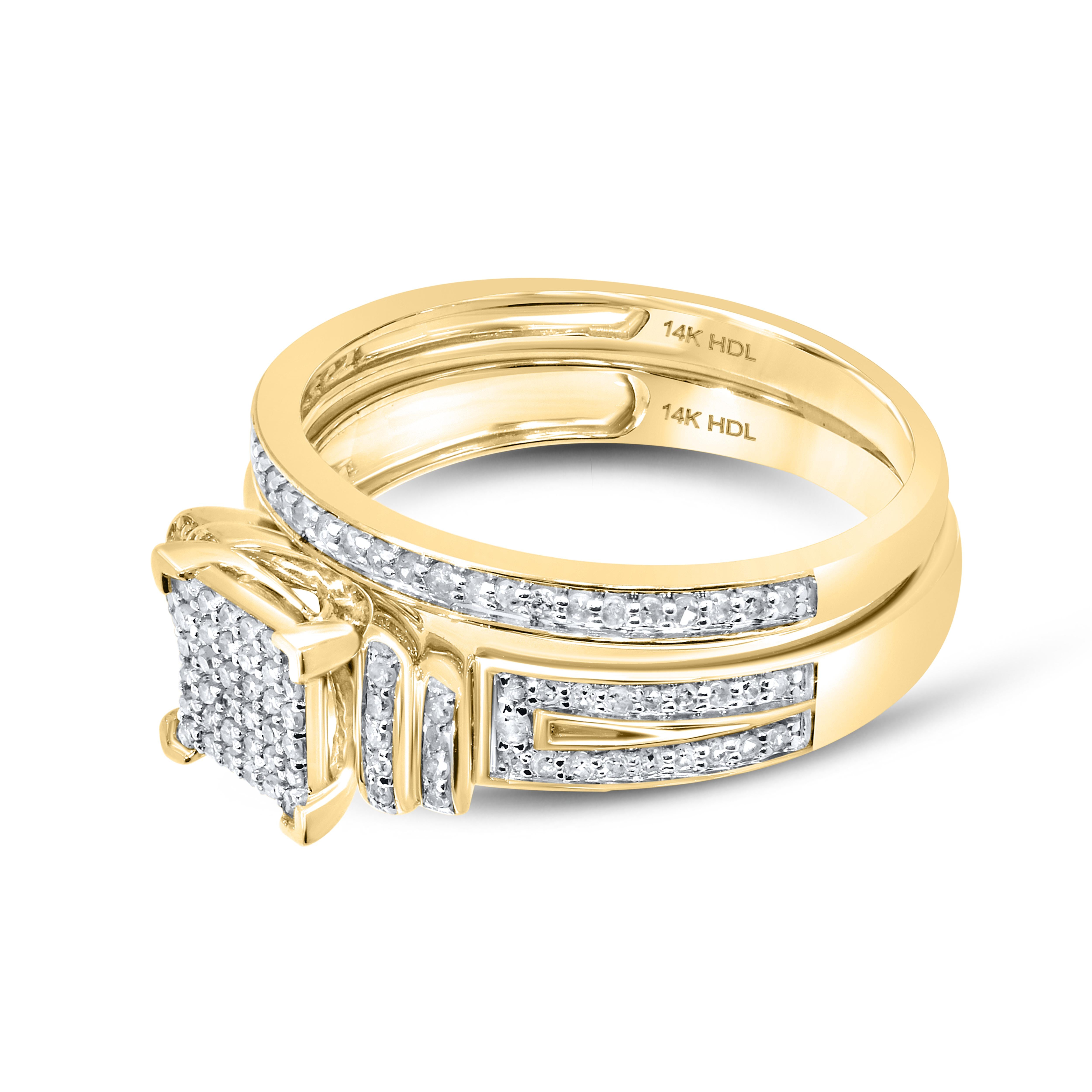 14K YELLOW GOLD 0.34 CTW DIAMOND Bridal Ring Set
