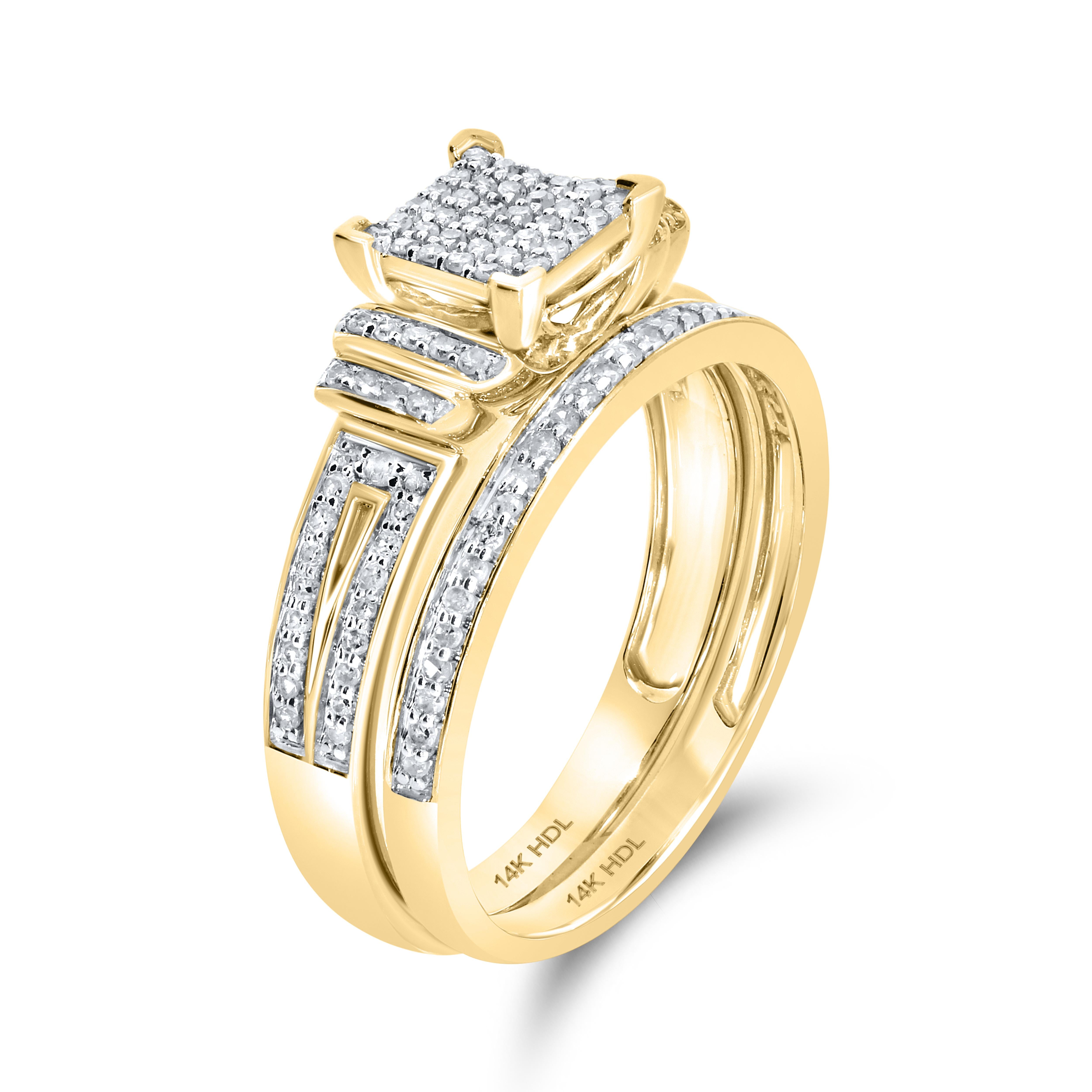 14K YELLOW GOLD 0.34 CTW DIAMOND Bridal Ring Set