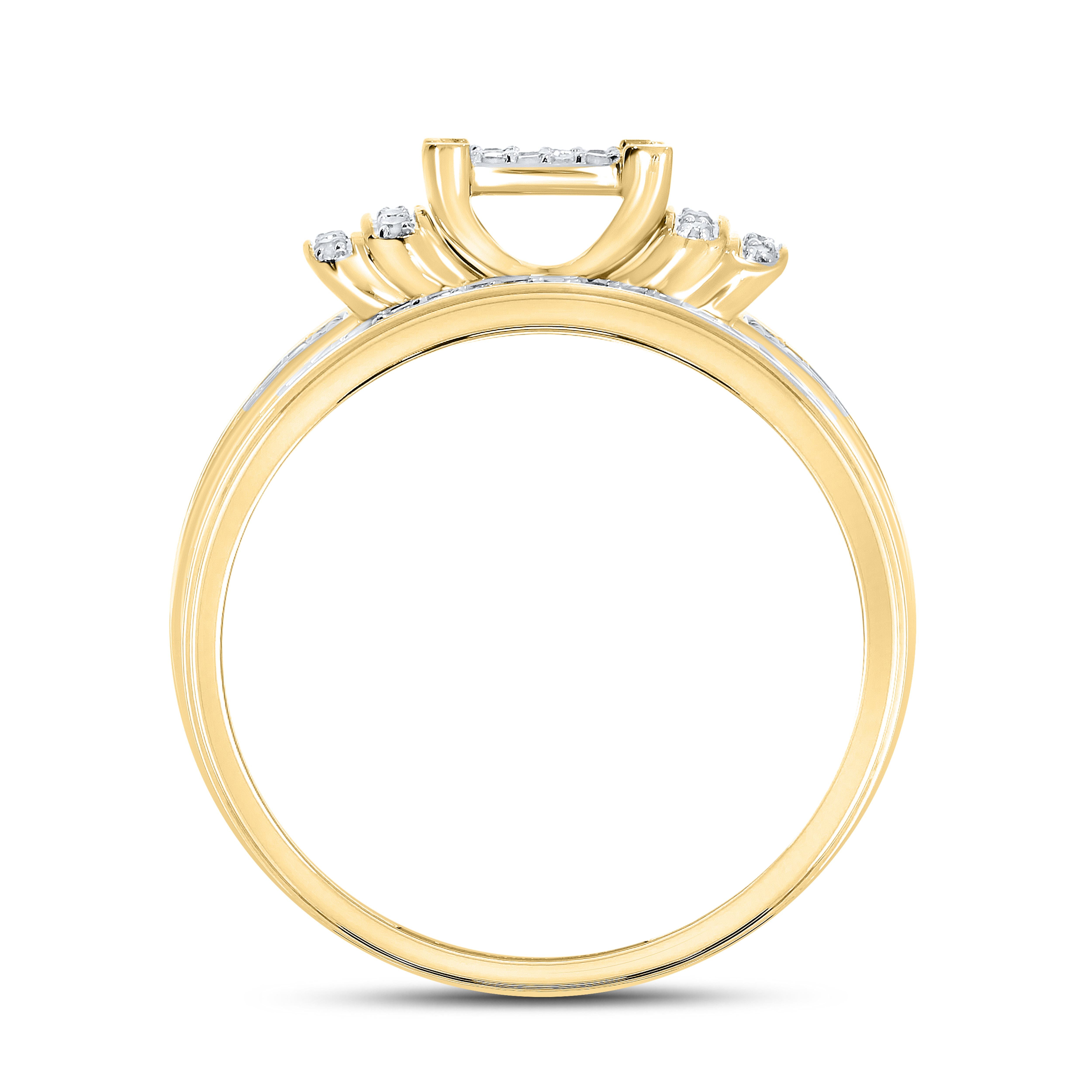 14K YELLOW GOLD 0.34 CTW DIAMOND Bridal Ring Set