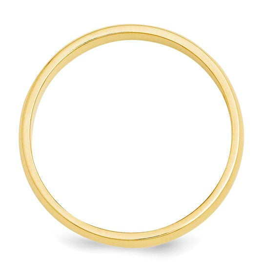 14kt Yellow Gold 3mm Half Round Wedding Band Size 14