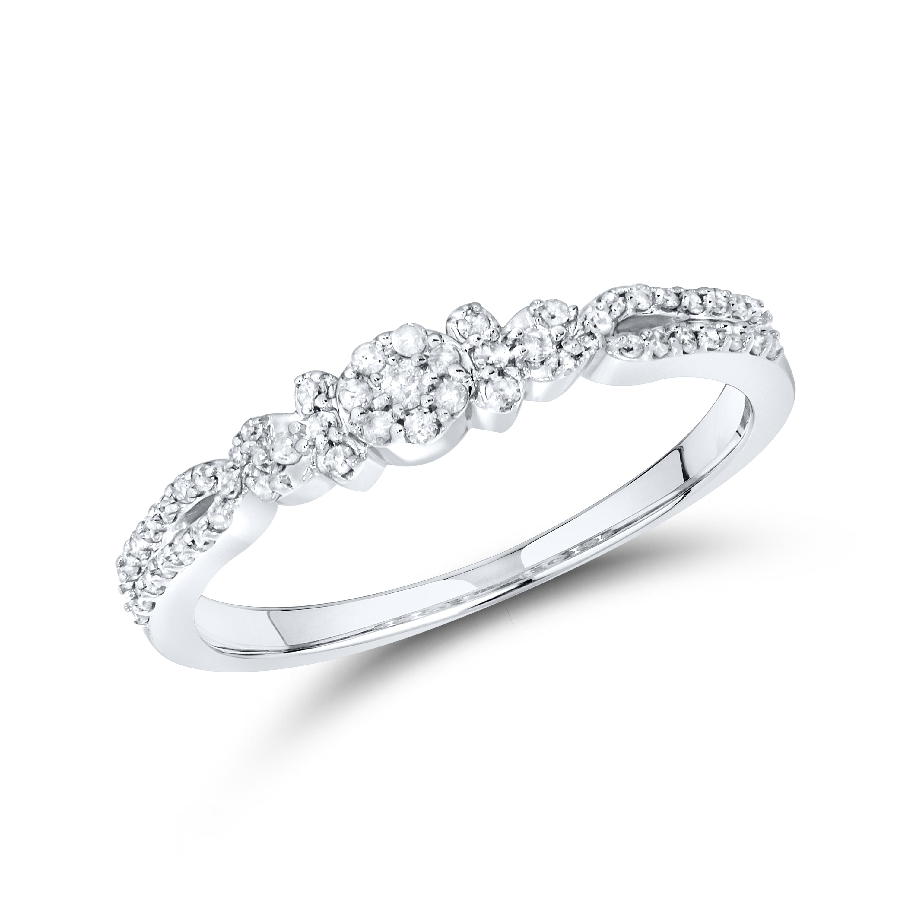 14K WHITE GOLD DIAMOND PROMISE RING 0.19 CTW