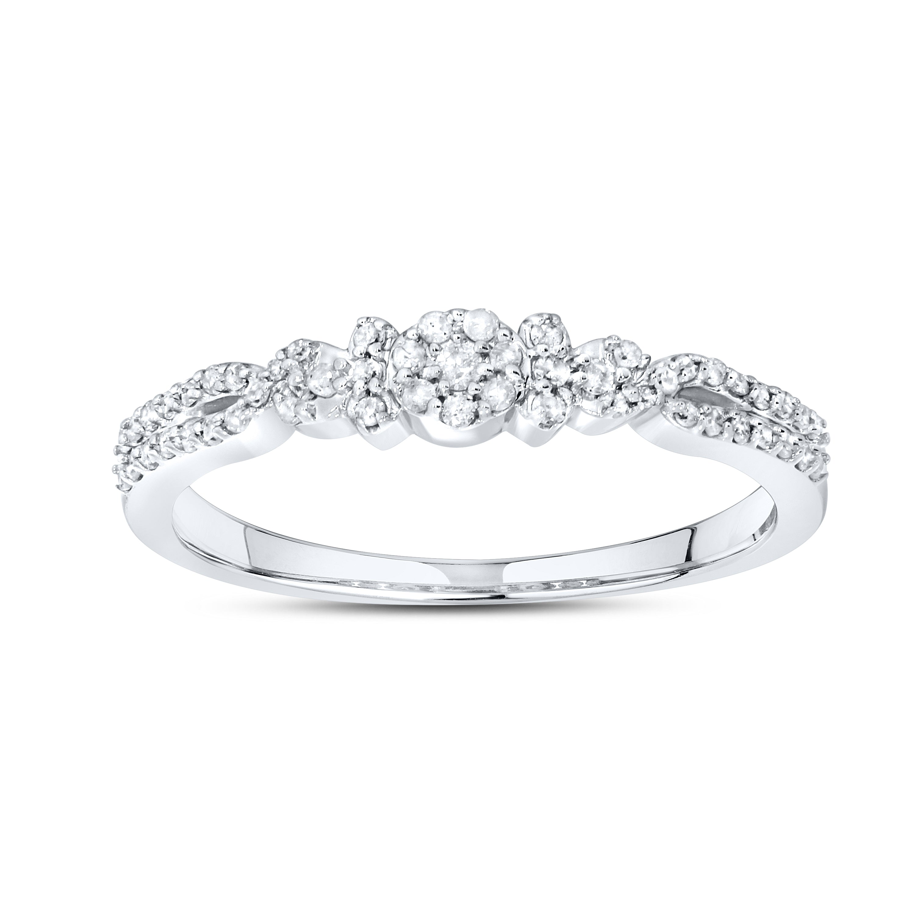 14K WHITE GOLD DIAMOND PROMISE RING 0.19 CTW