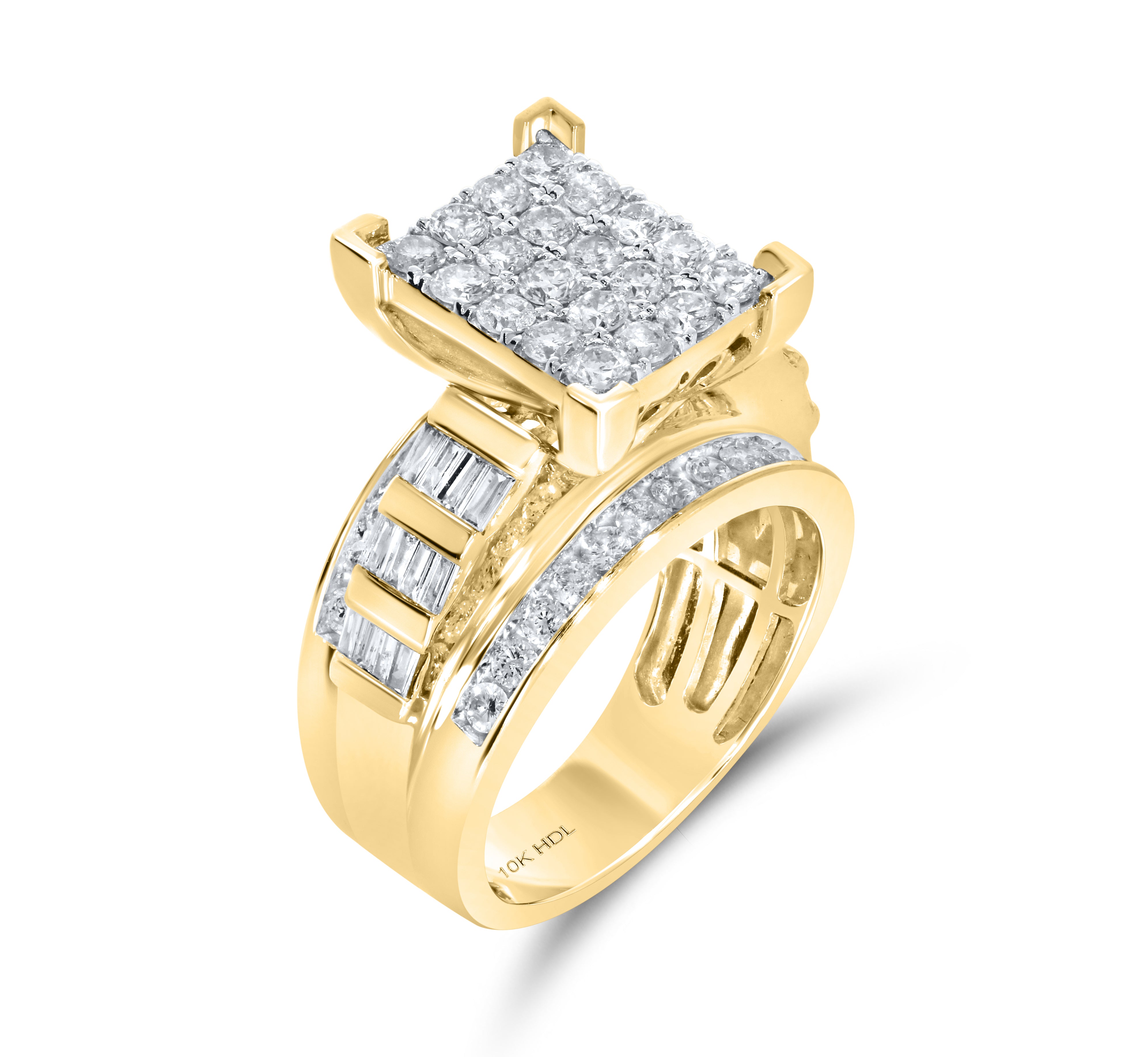 10k Yellow Gold 1.75 ctw diamond ring