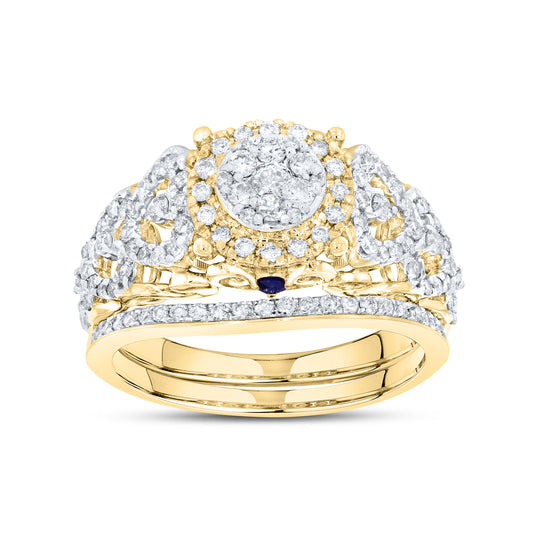 10k Yellow Gold 0.99 ctw Diamond Bridal set