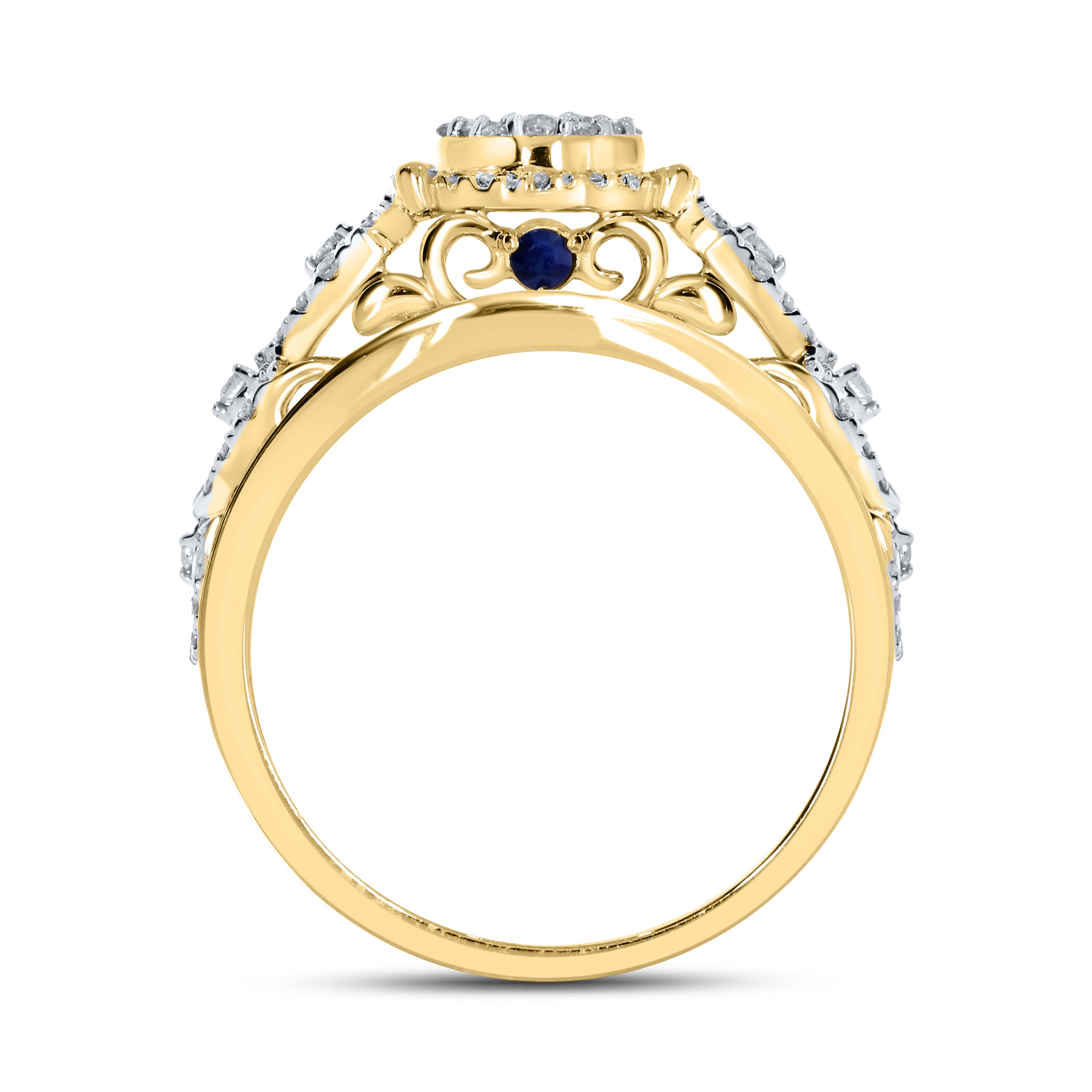 10k Yellow Gold 0.99 ctw Diamond Bridal set