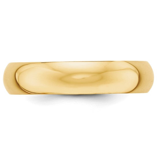14kt Yellow Gold 5mm Half Round Wedding Band Size 13.5