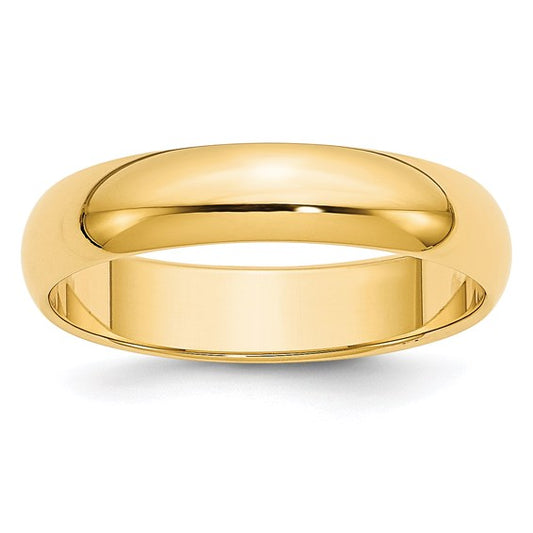 14kt Yellow Gold 5mm Half-Round Wedding Band Size 10