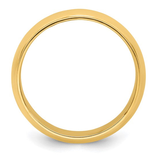 14kt Yellow Gold 8mm Half Round with Edge Wedding Band Size 4.5