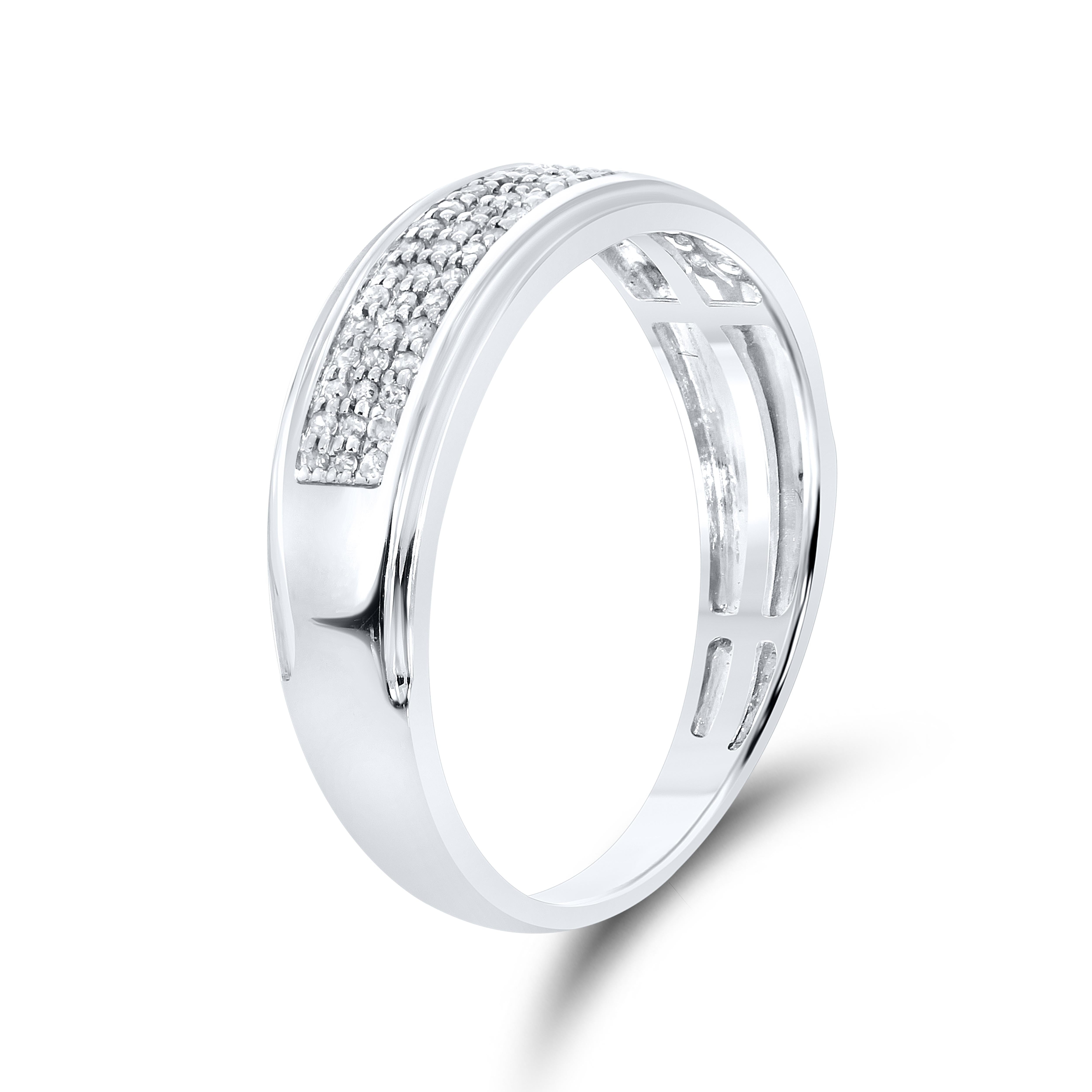 14K White Gold Men’s Diamond Band 0.19 CTW