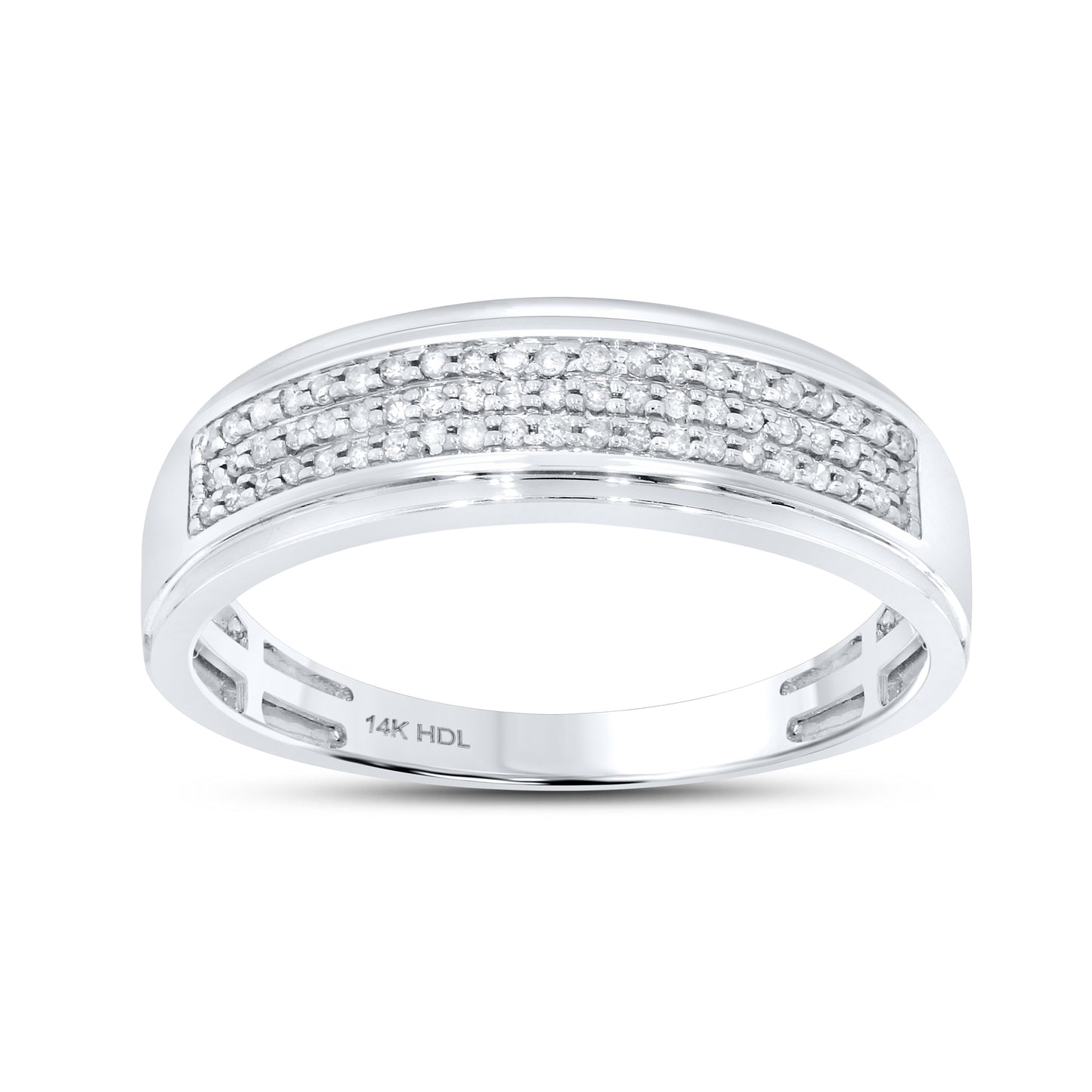 14K White Gold Men’s Diamond Band 0.19 CTW