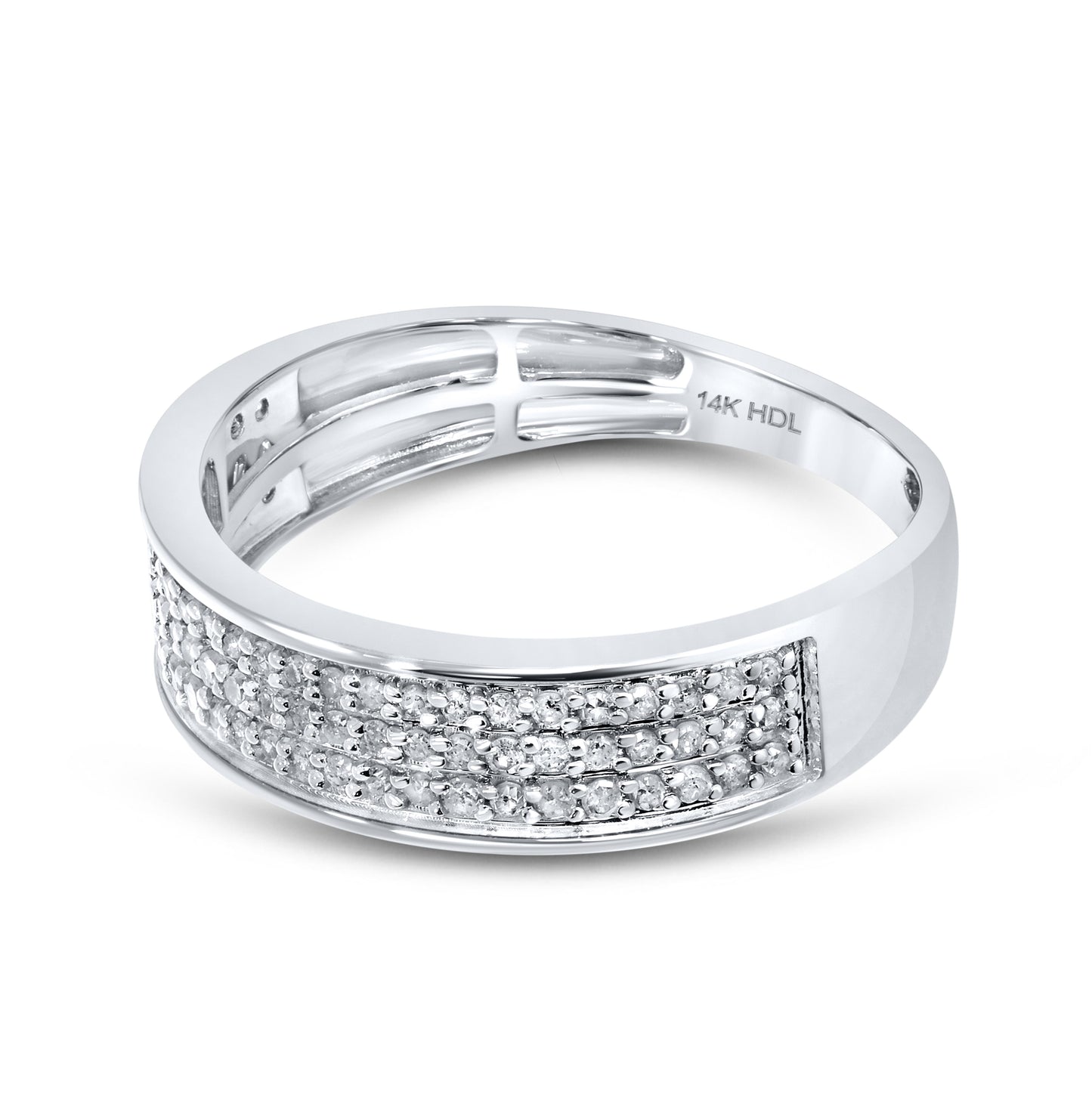 14K WHITE GOLD MEN'S DIAMOND RING BAND 0.66 CTW