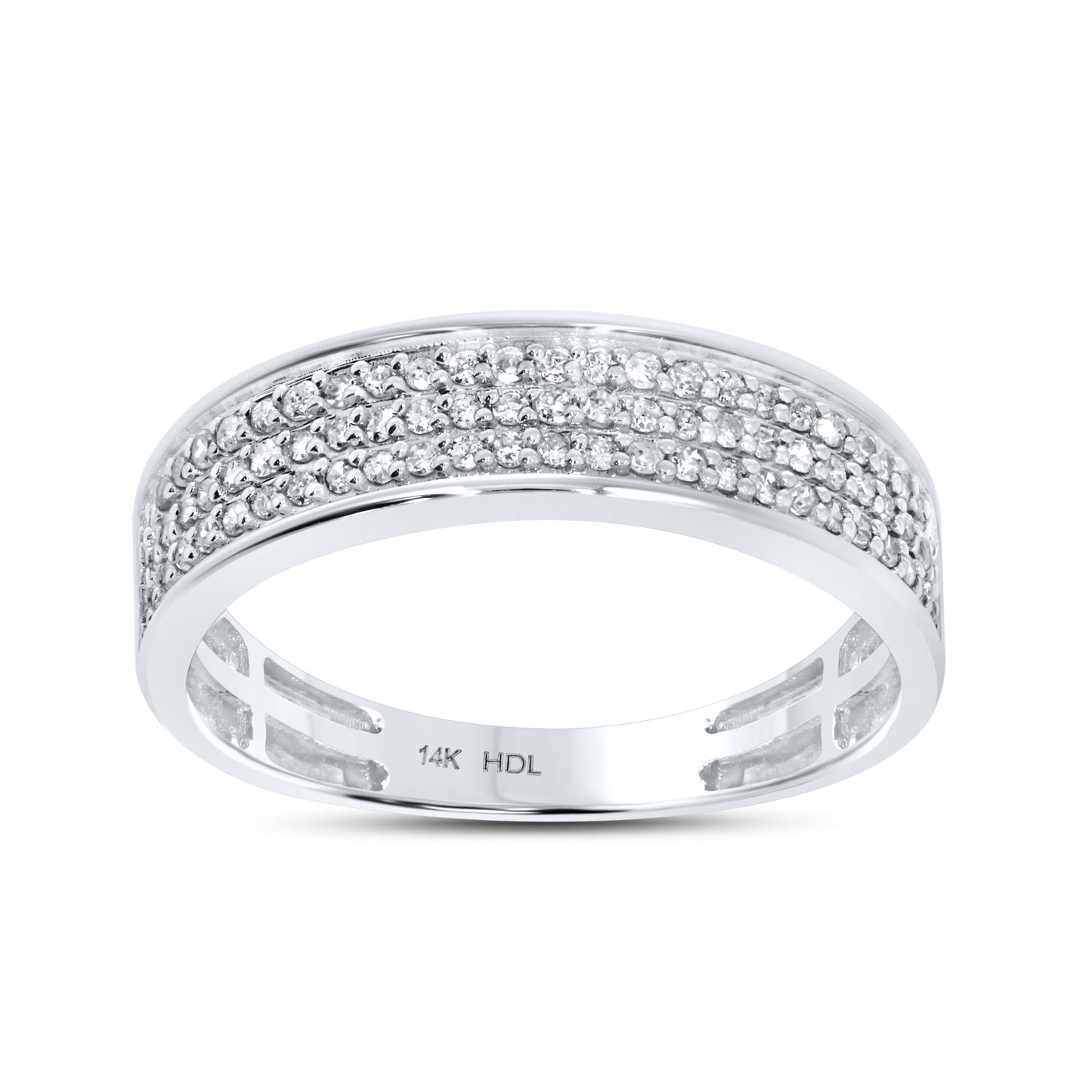 14K WHITE GOLD MEN'S DIAMOND RING BAND 0.66 CTW