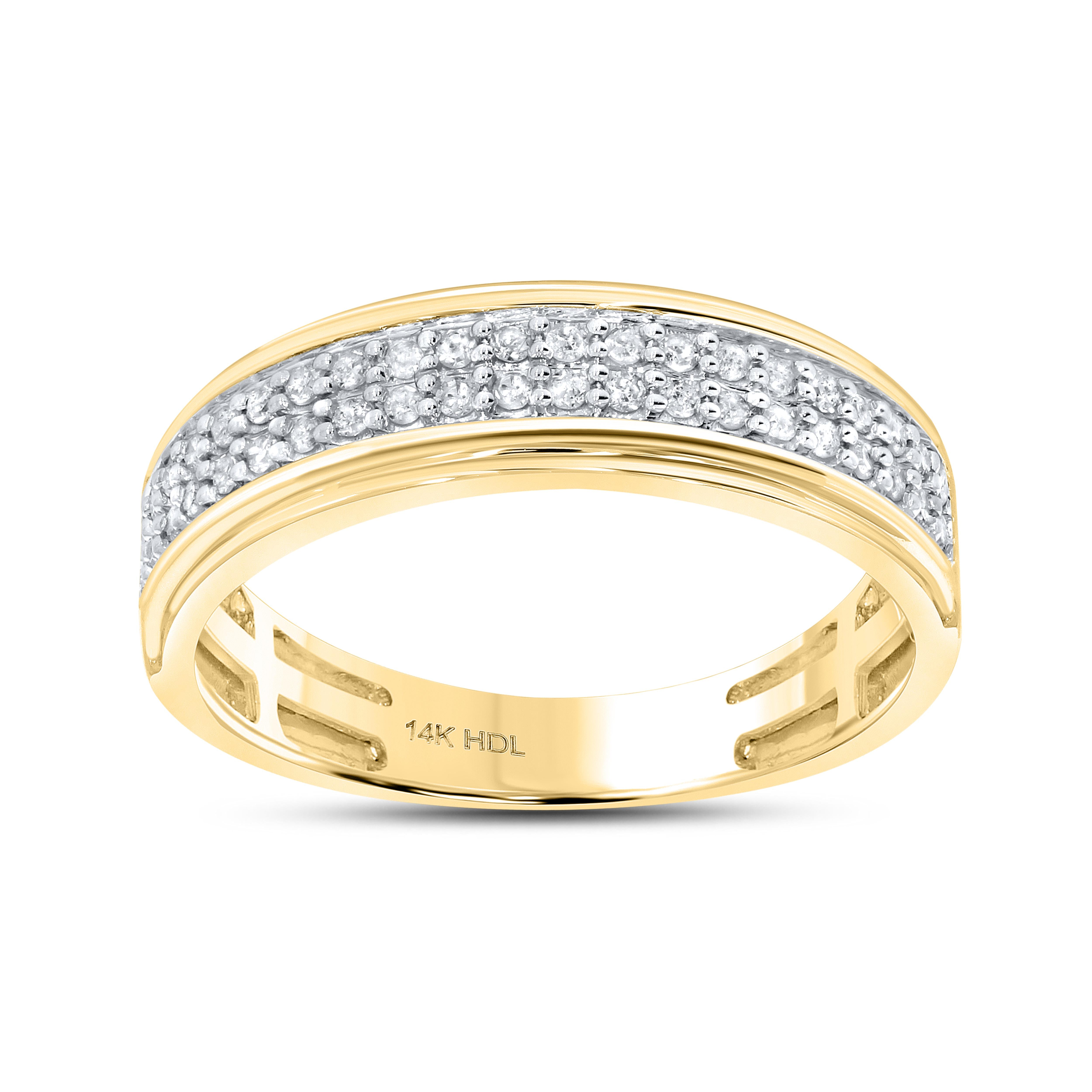 14K Yellow Gold Men’s Diamond Band 0.34 ctw