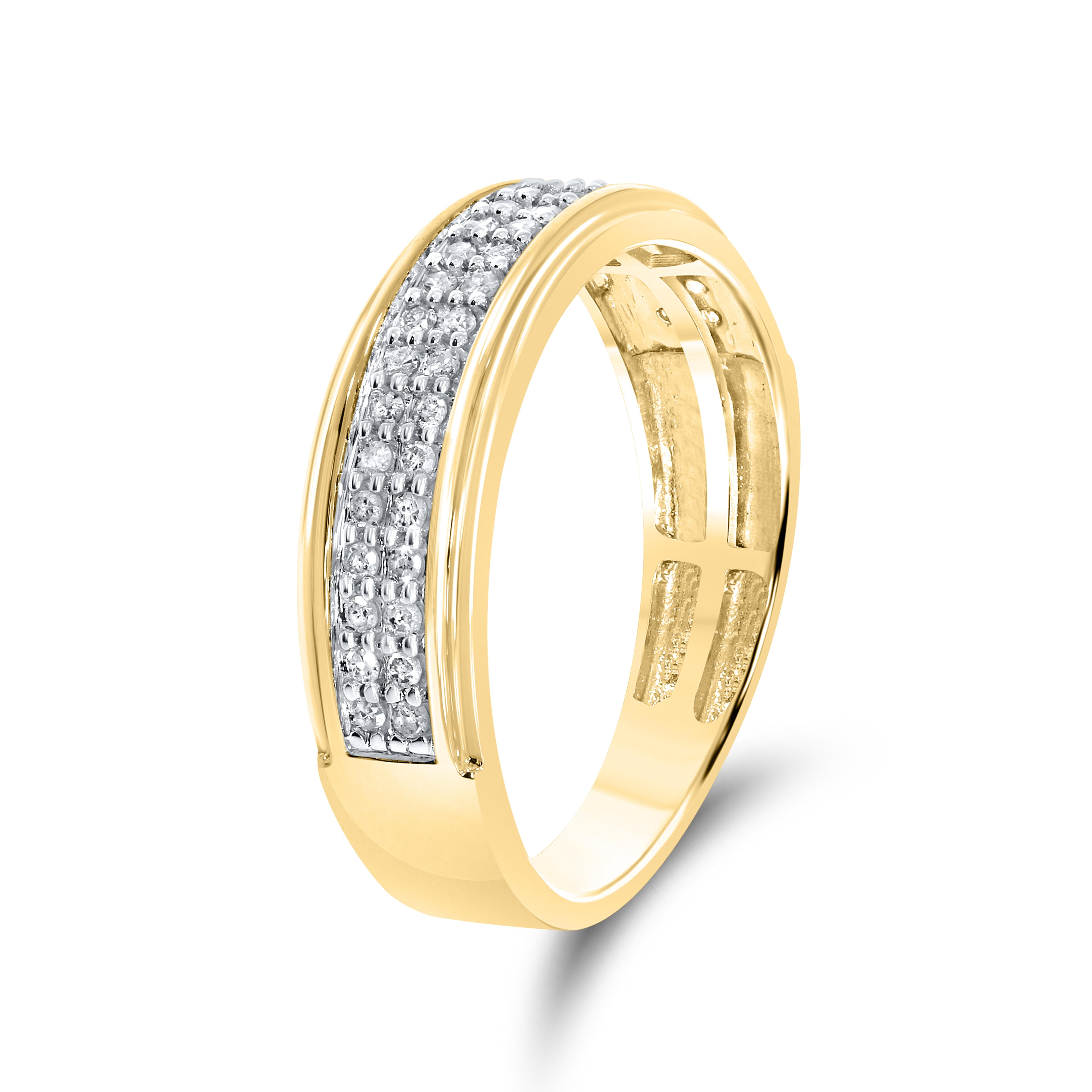 14K Yellow Gold Men’s Diamond Band 0.34 ctw